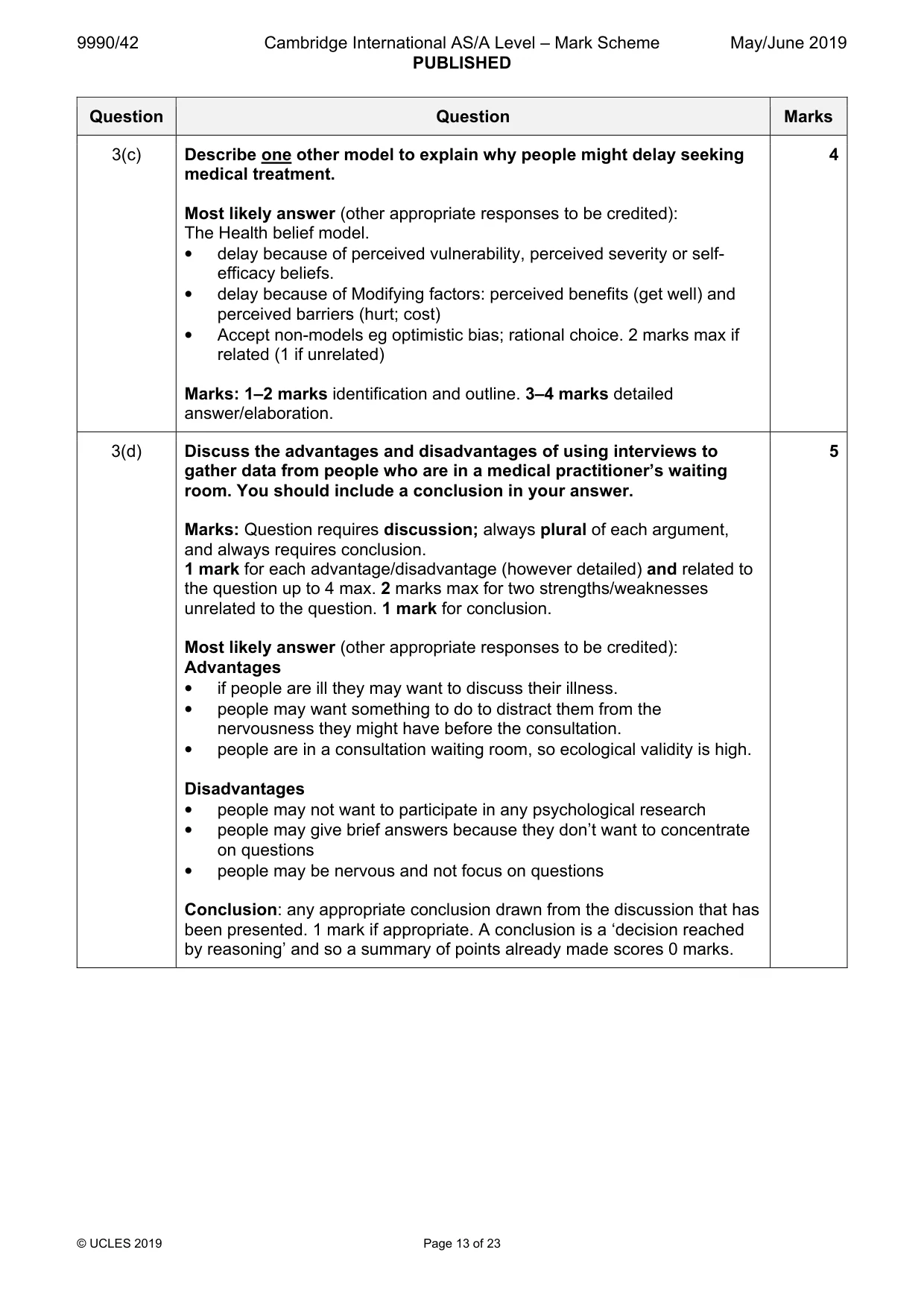 Mark scheme, page 13 of 23