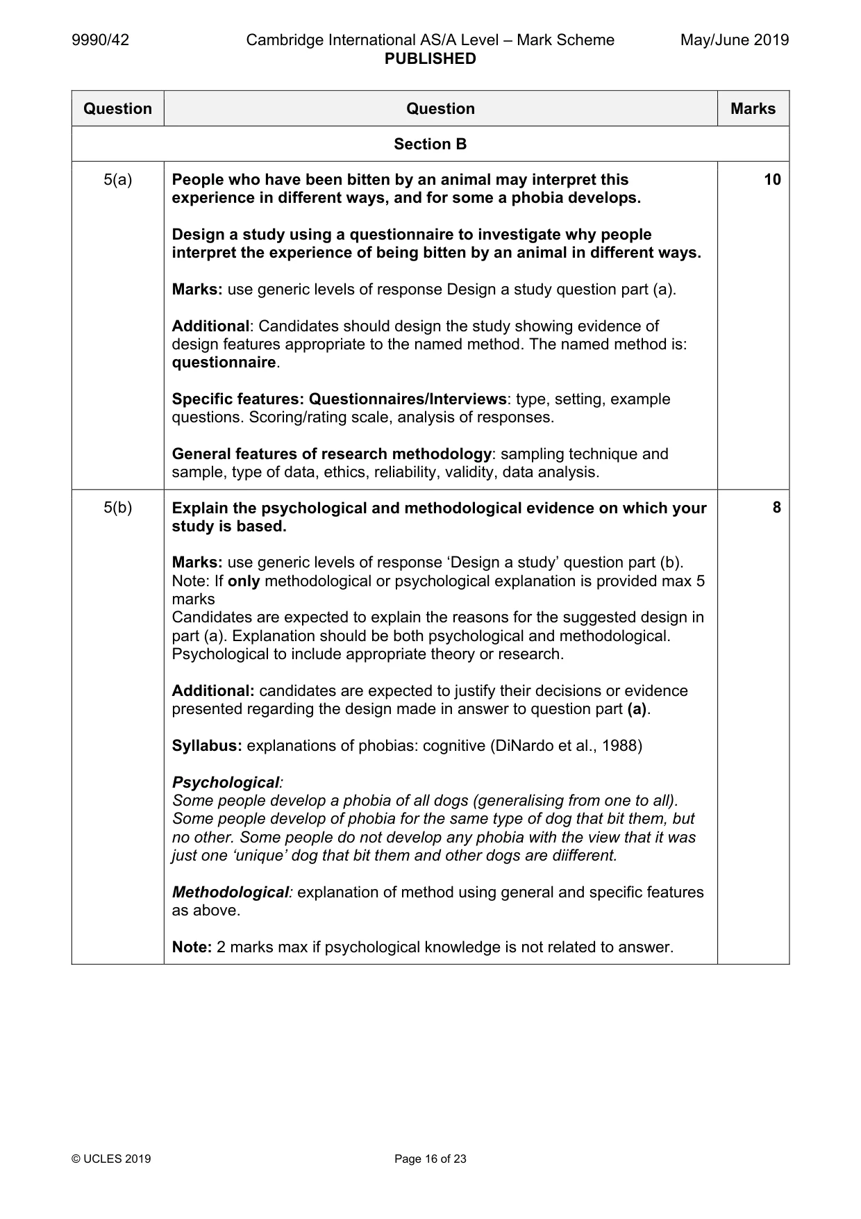 Mark scheme, page 16 of 23