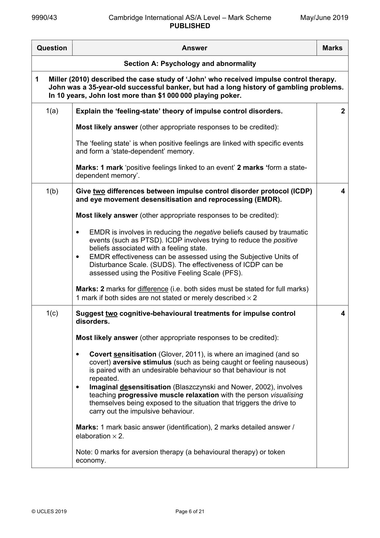 Mark scheme, page 6 of 21