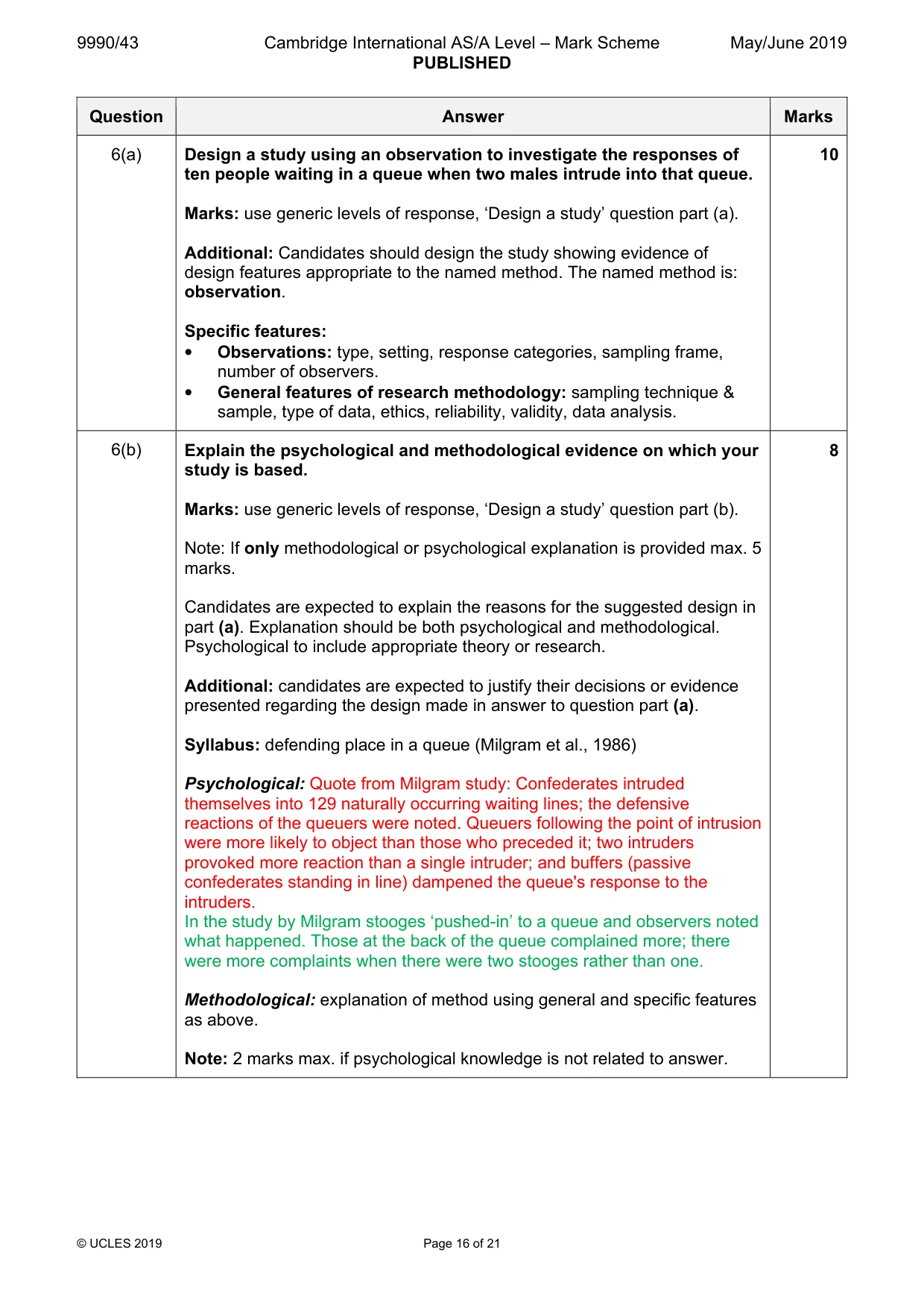 Mark scheme, page 16 of 21