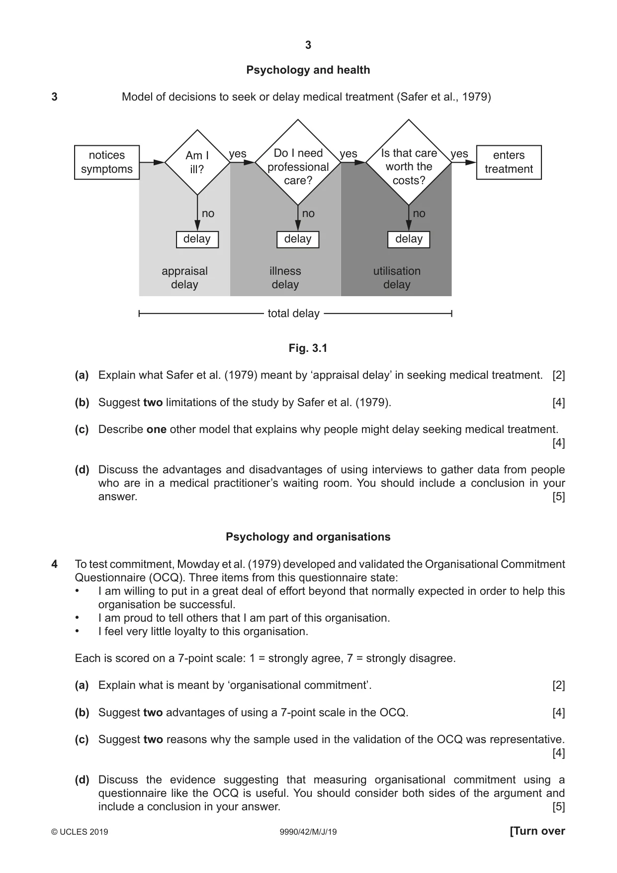 Cambridge A Level Psychology (from 2018) 9990 2019 May/June Paper 4 · Variant 2 question paper, page 3 of 8