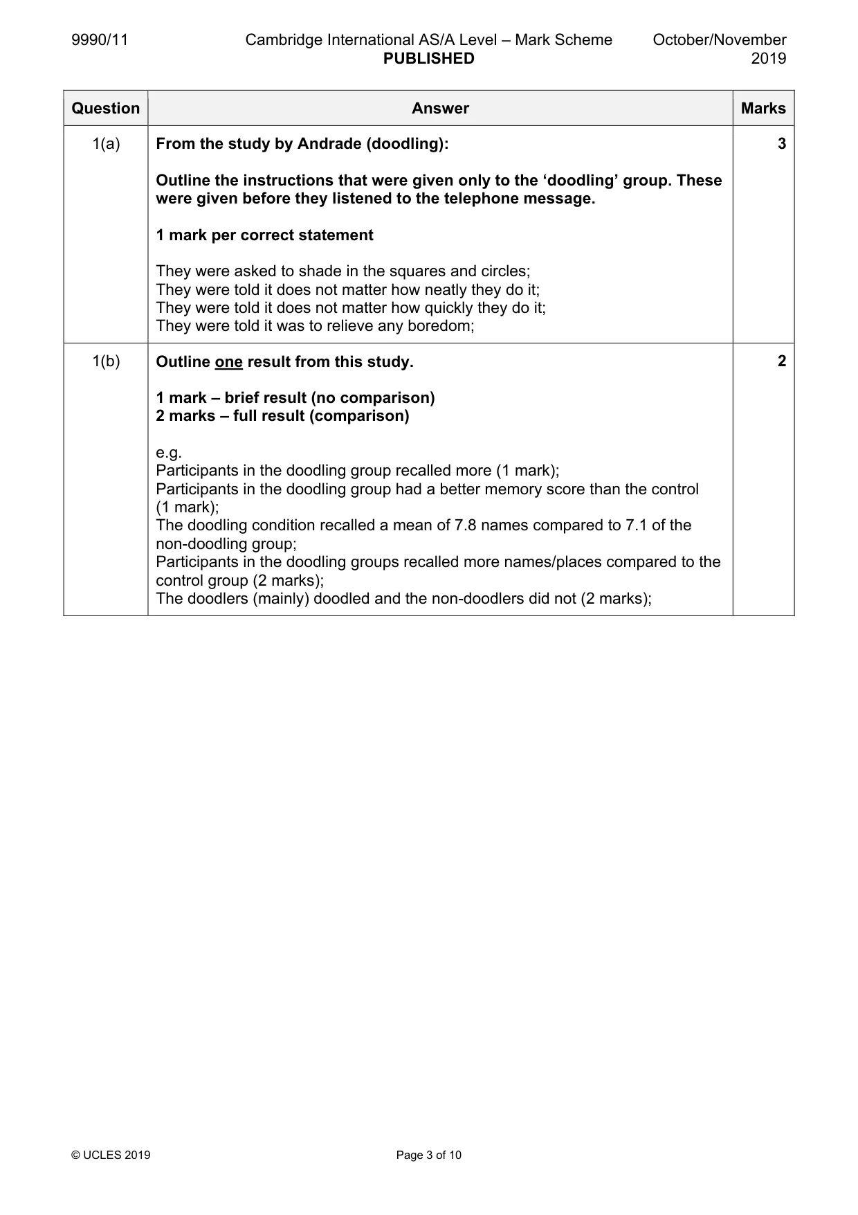 Mark scheme, page 3 of 10