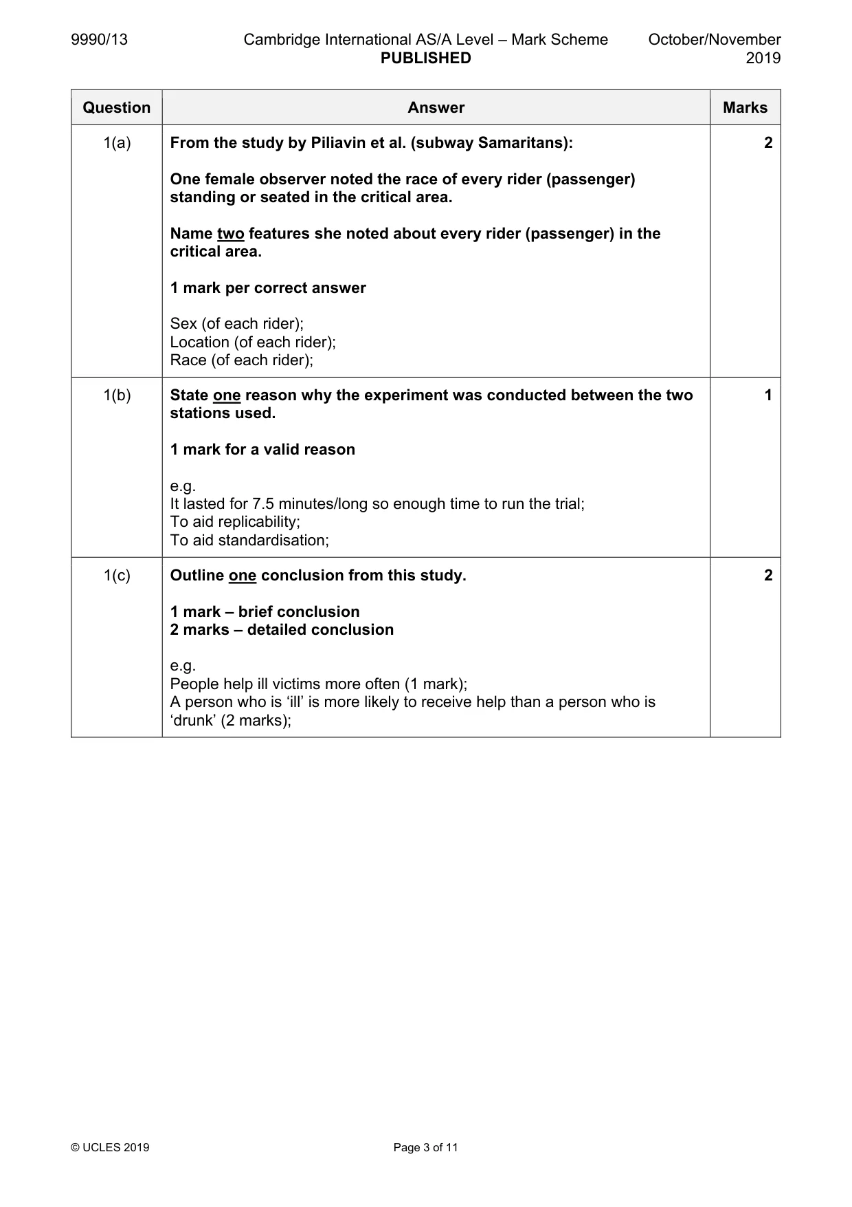 Mark scheme, page 3 of 11
