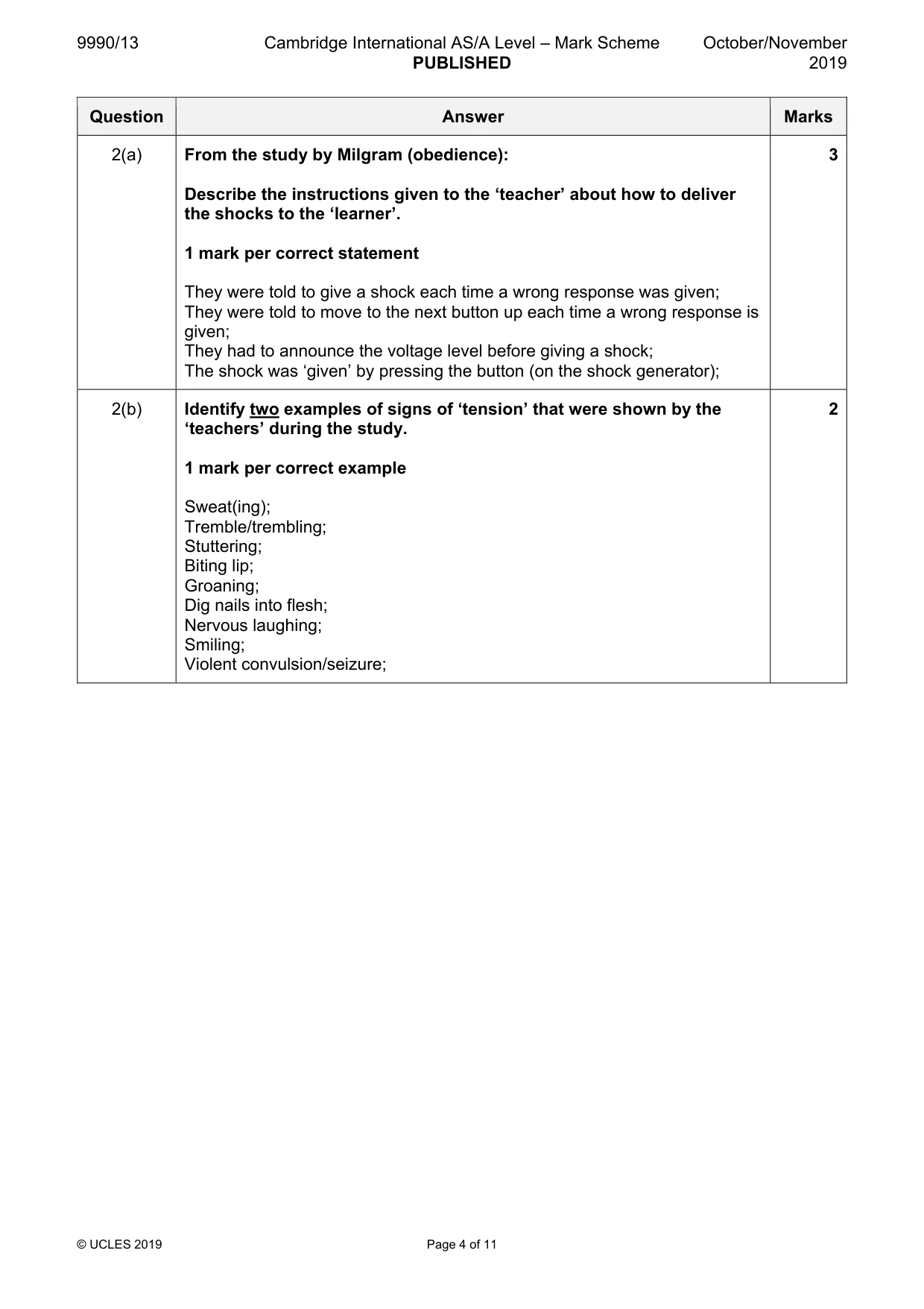 Mark scheme, page 4 of 11