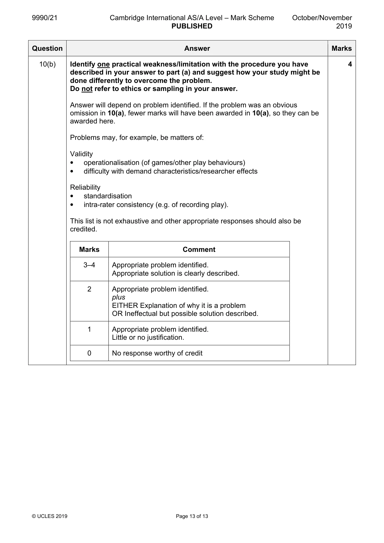 Mark scheme, page 13 of 13