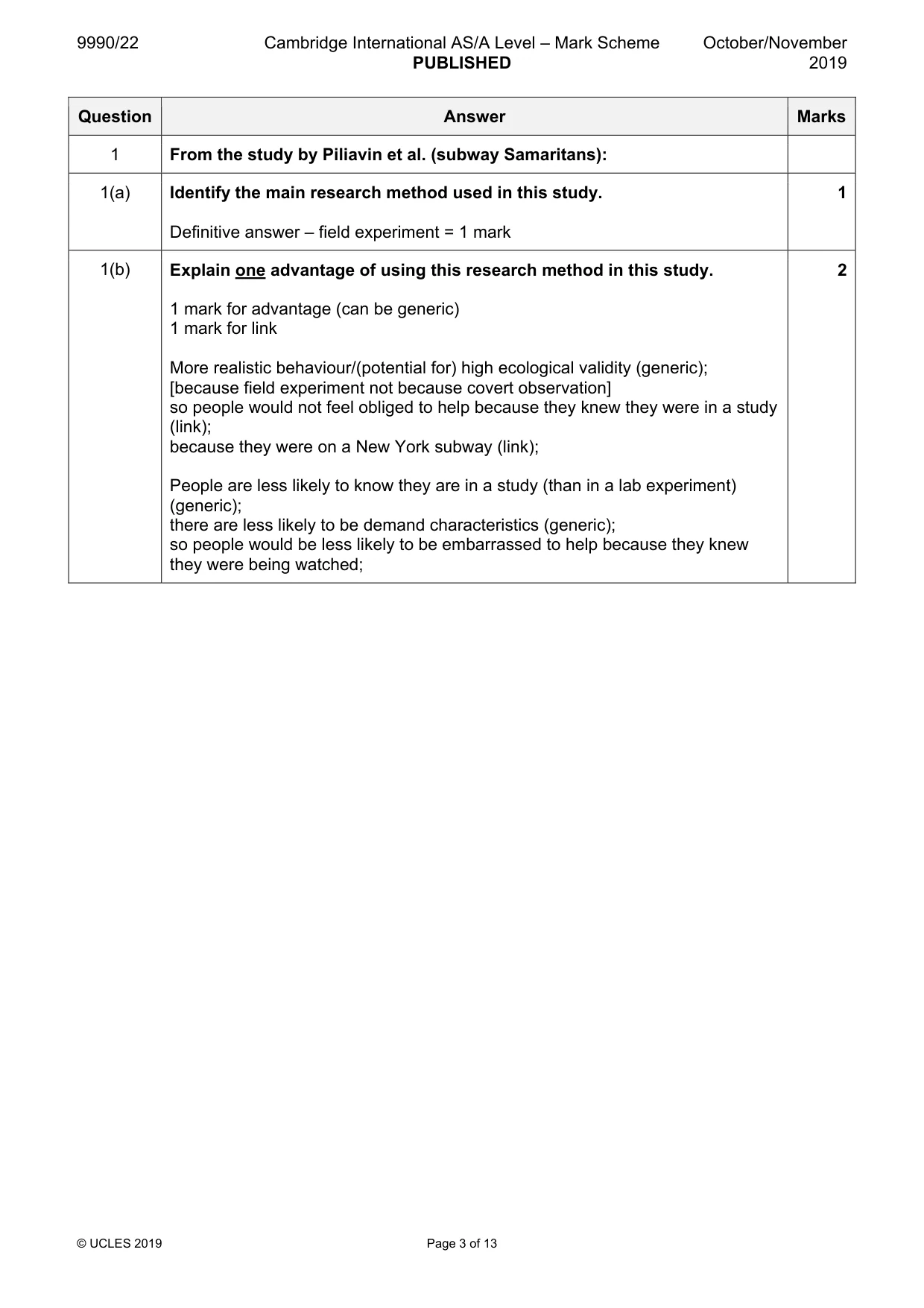 Mark scheme, page 3 of 13
