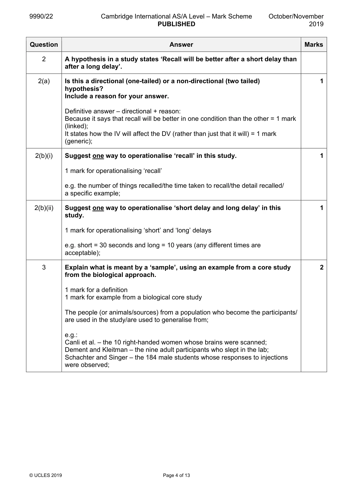 Mark scheme, page 4 of 13