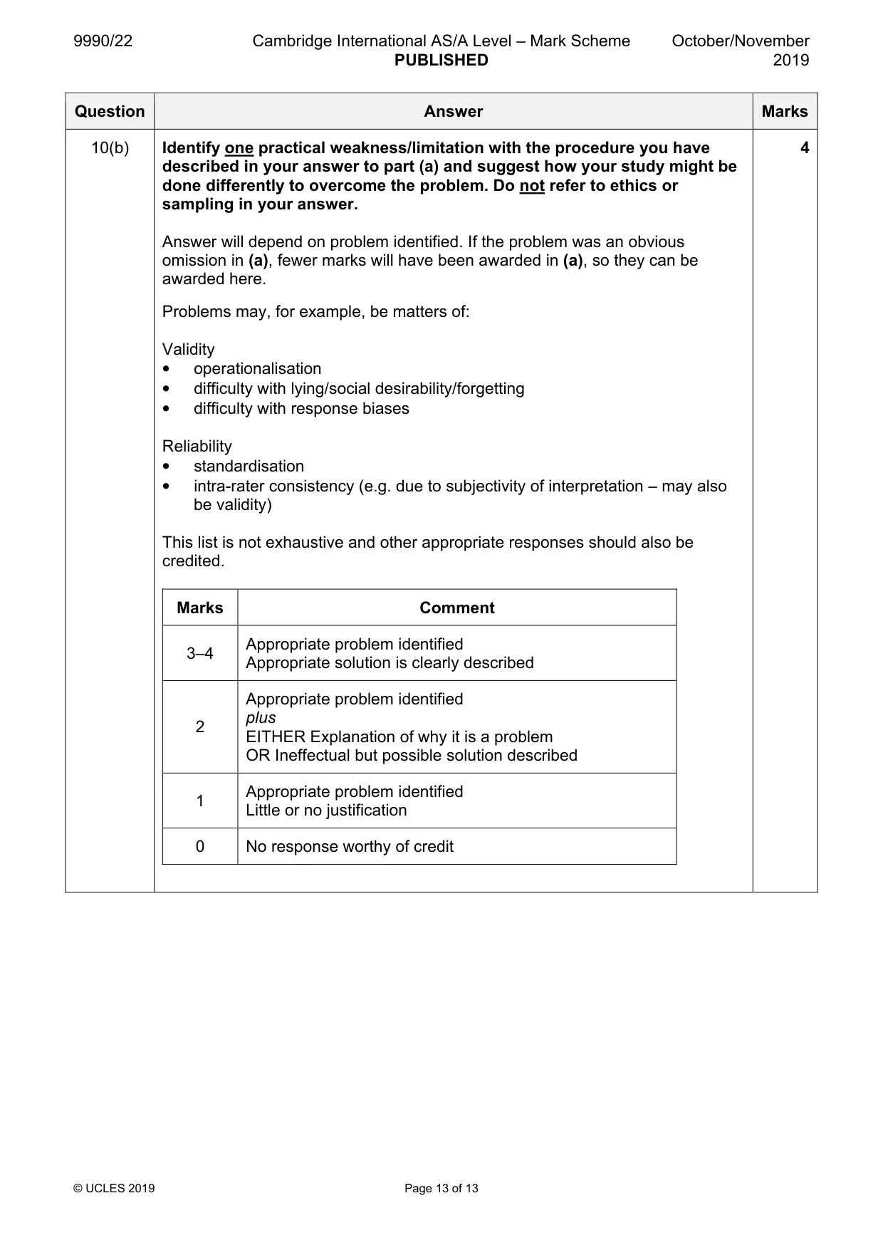 Mark scheme, page 13 of 13