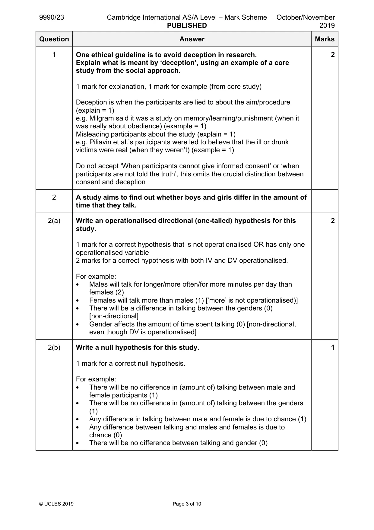 Mark scheme, page 3 of 10
