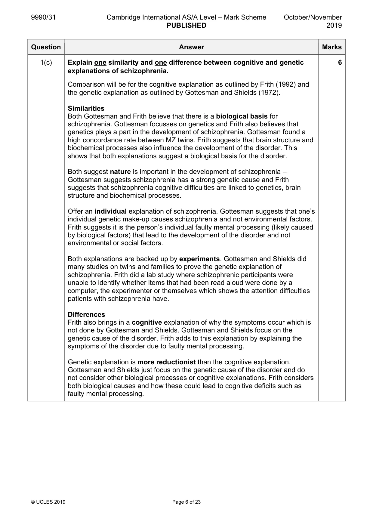 Mark scheme, page 6 of 23
