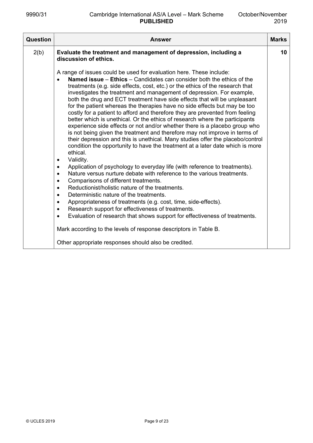 Mark scheme, page 9 of 23