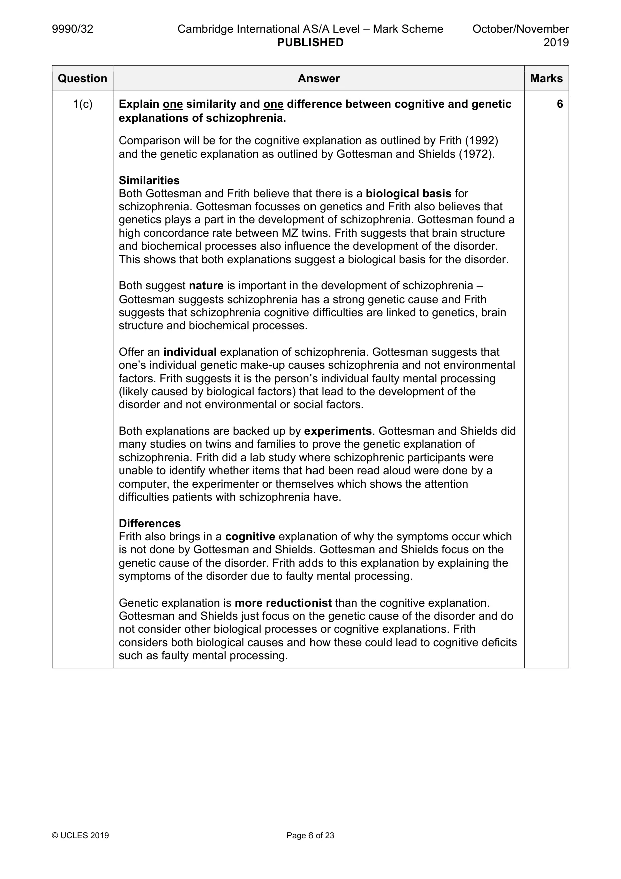 Mark scheme, page 6 of 23