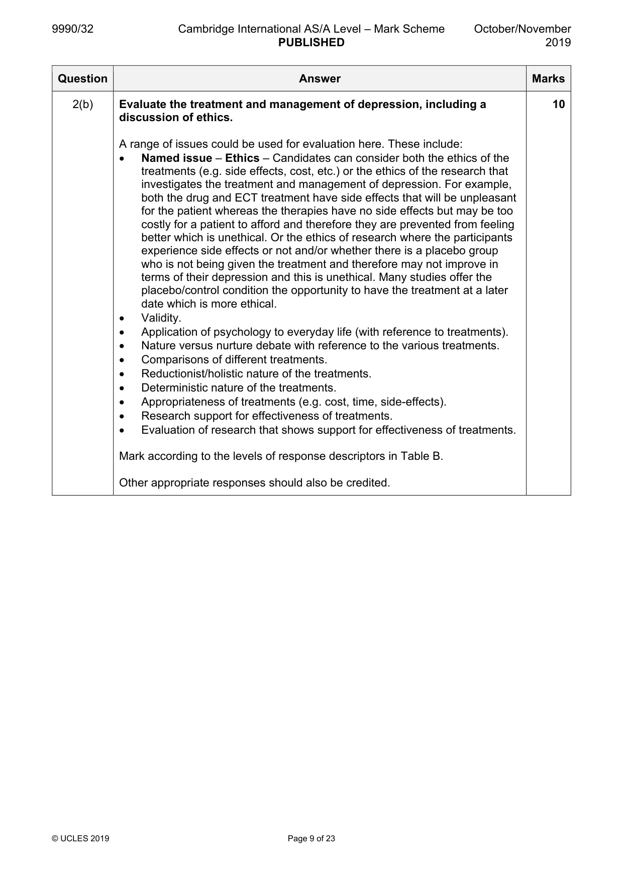 Mark scheme, page 9 of 23