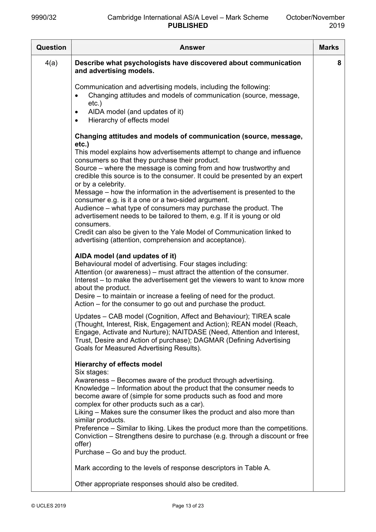 Mark scheme, page 13 of 23