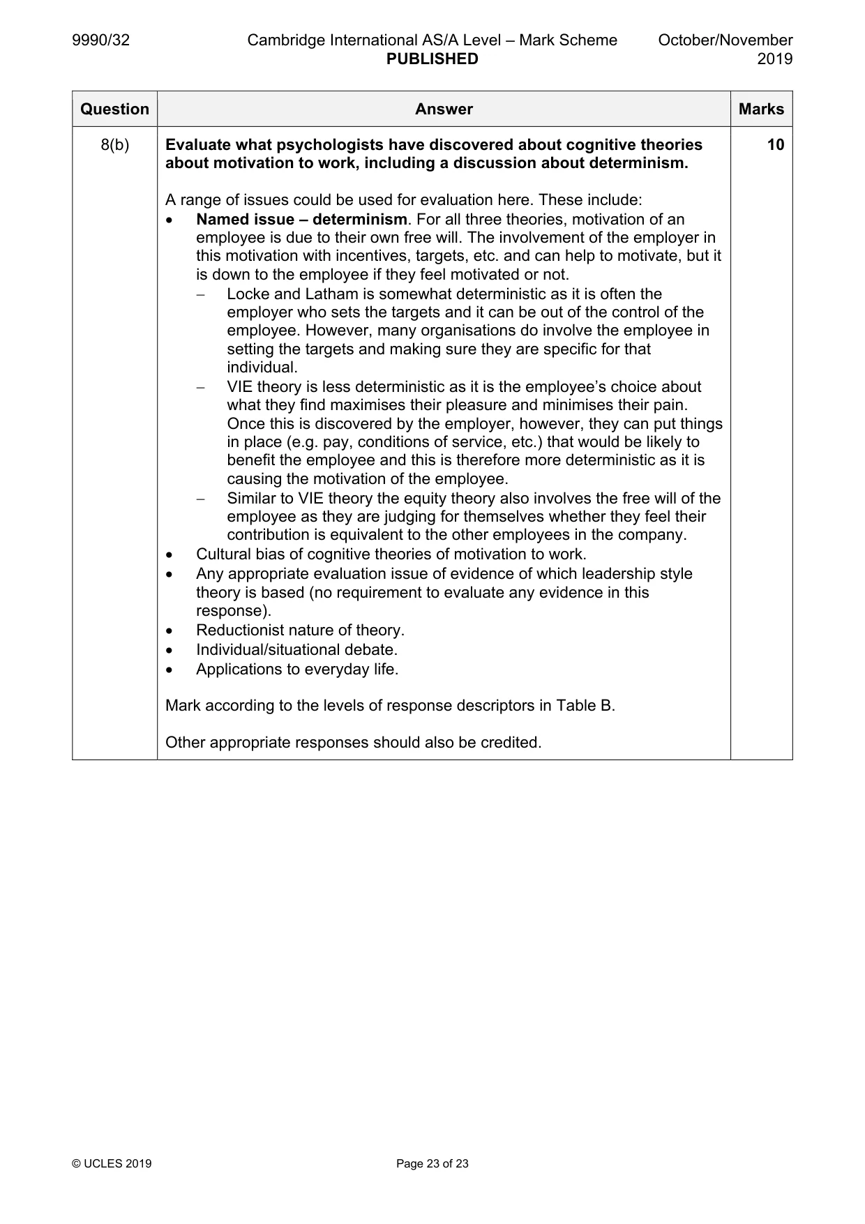 Mark scheme, page 23 of 23