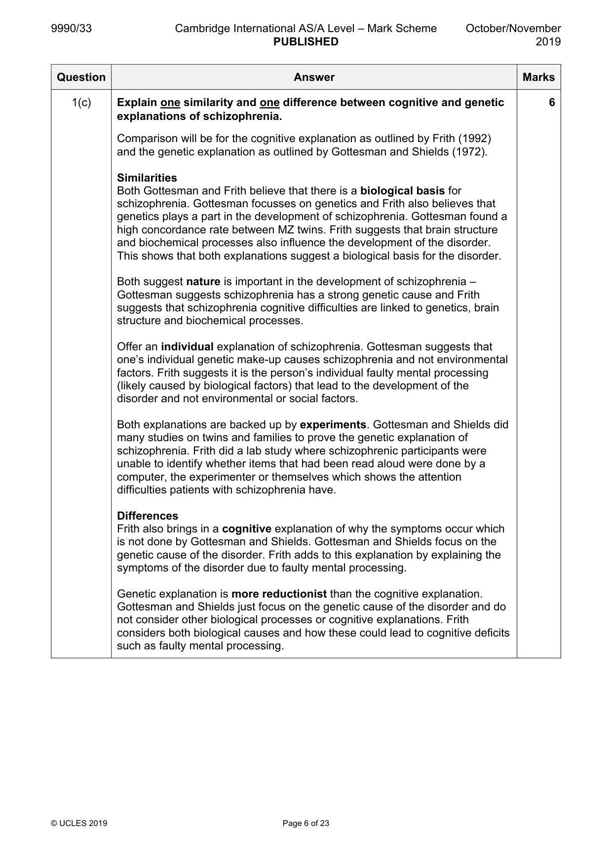 Mark scheme, page 6 of 23