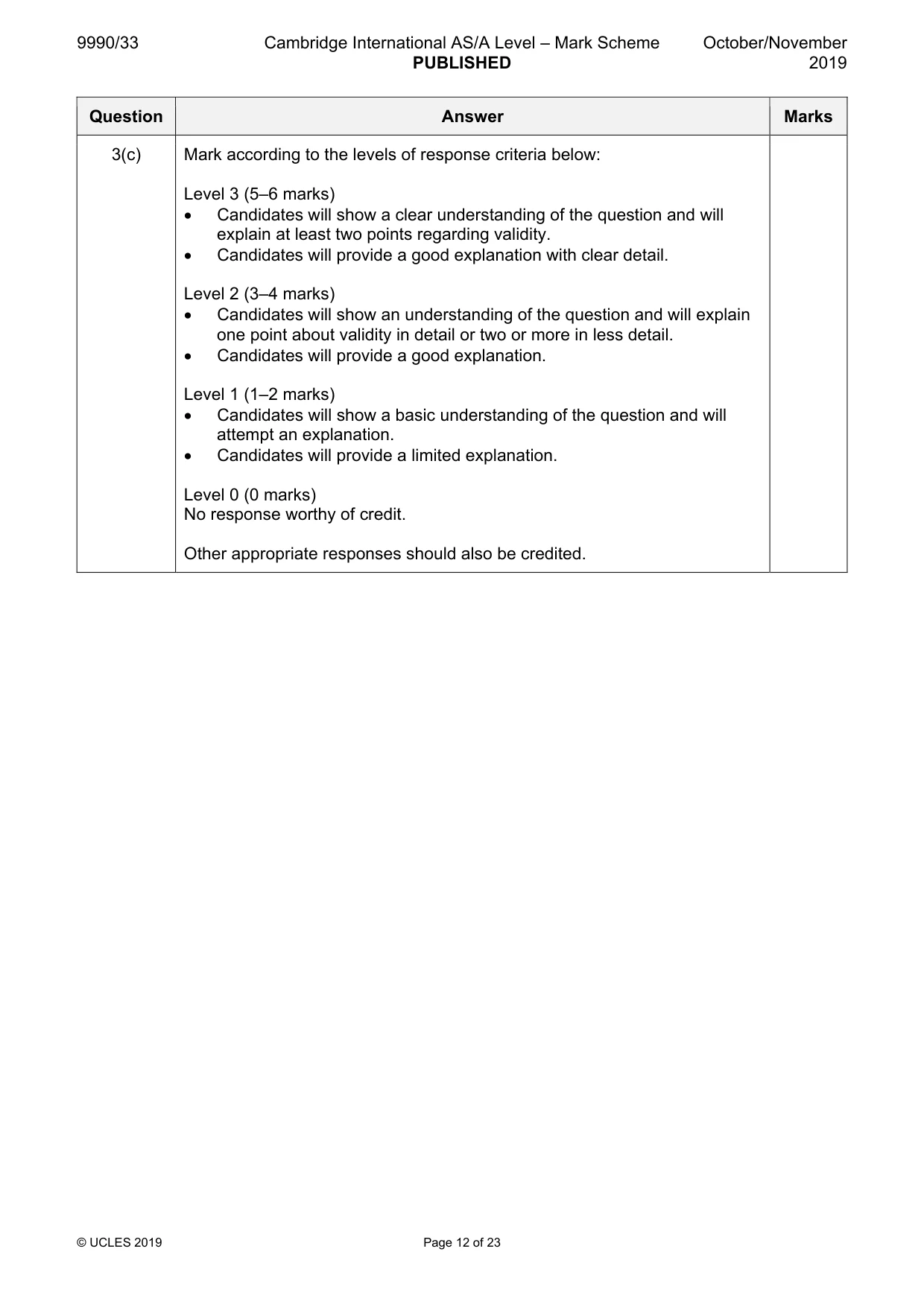 Mark scheme, page 12 of 23