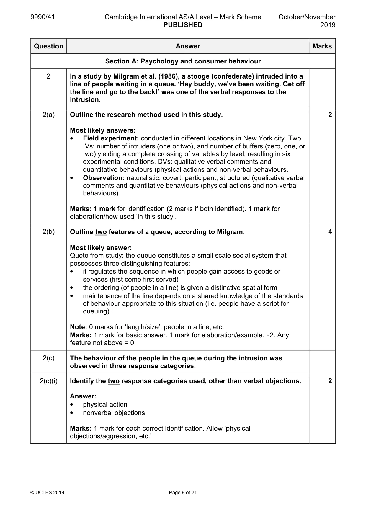Mark scheme, page 9 of 21