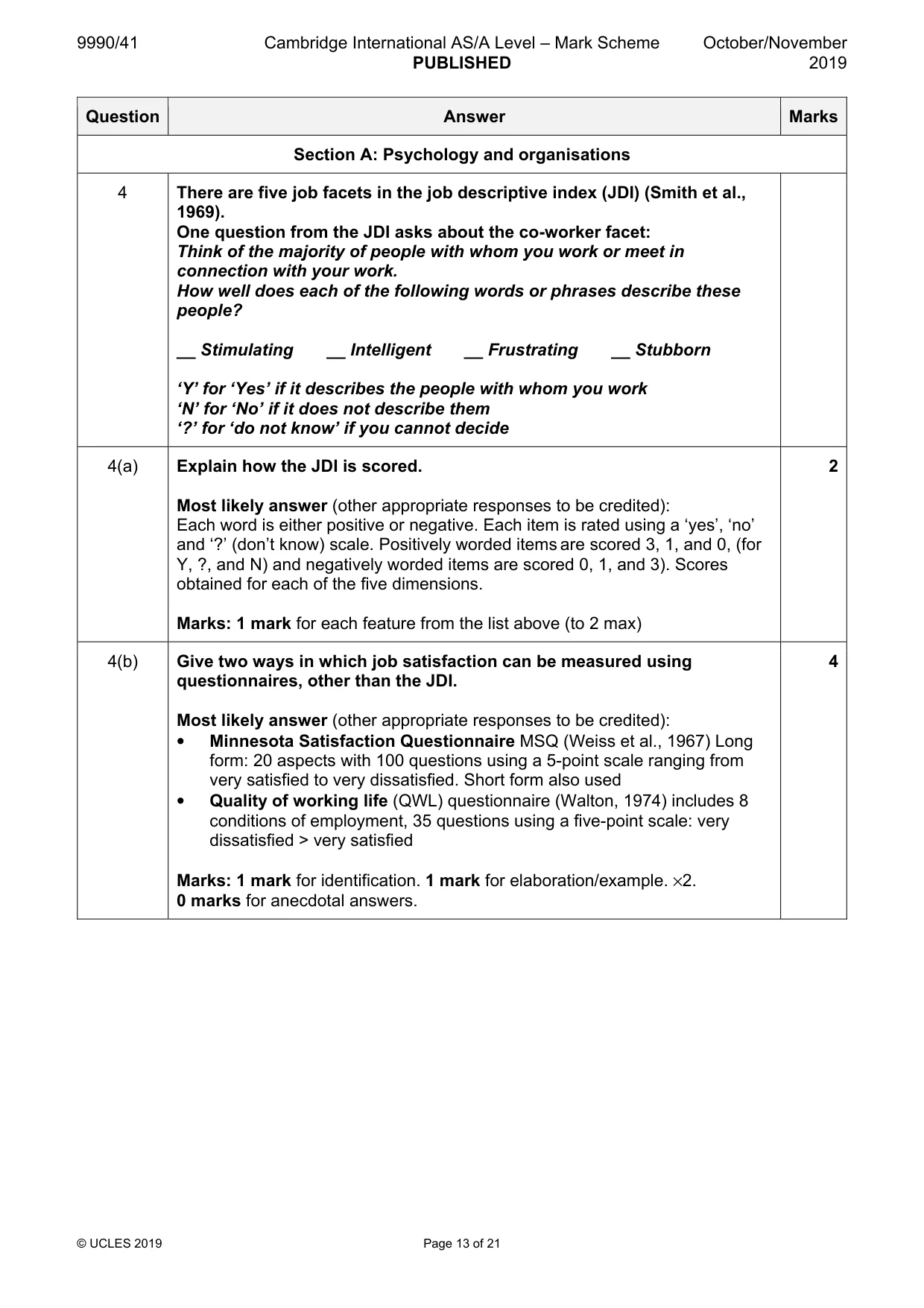 Mark scheme, page 13 of 21