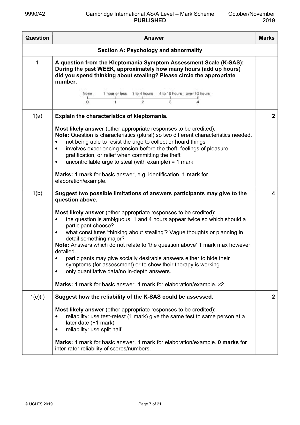 Mark scheme, page 7 of 21