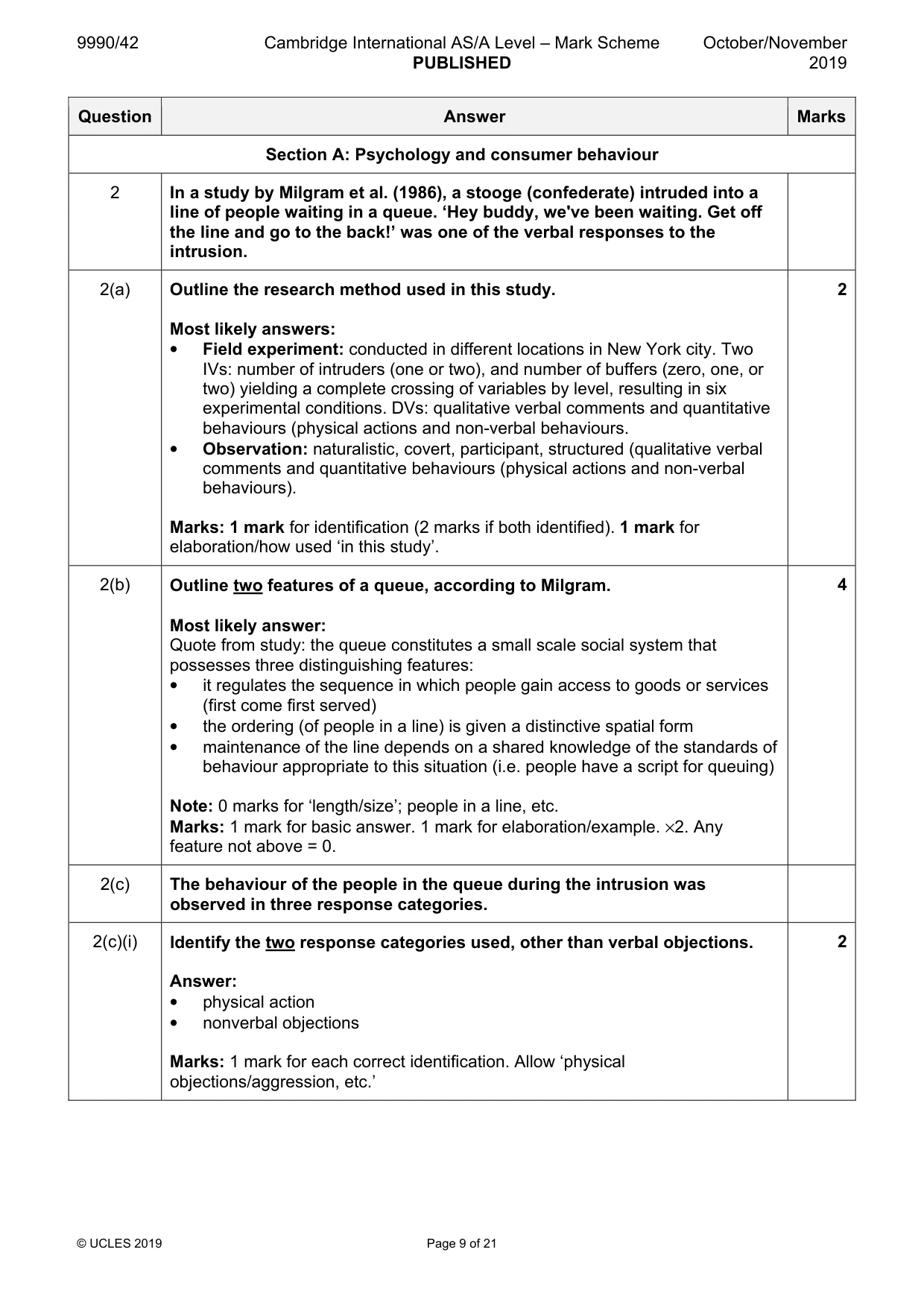 Mark scheme, page 9 of 21