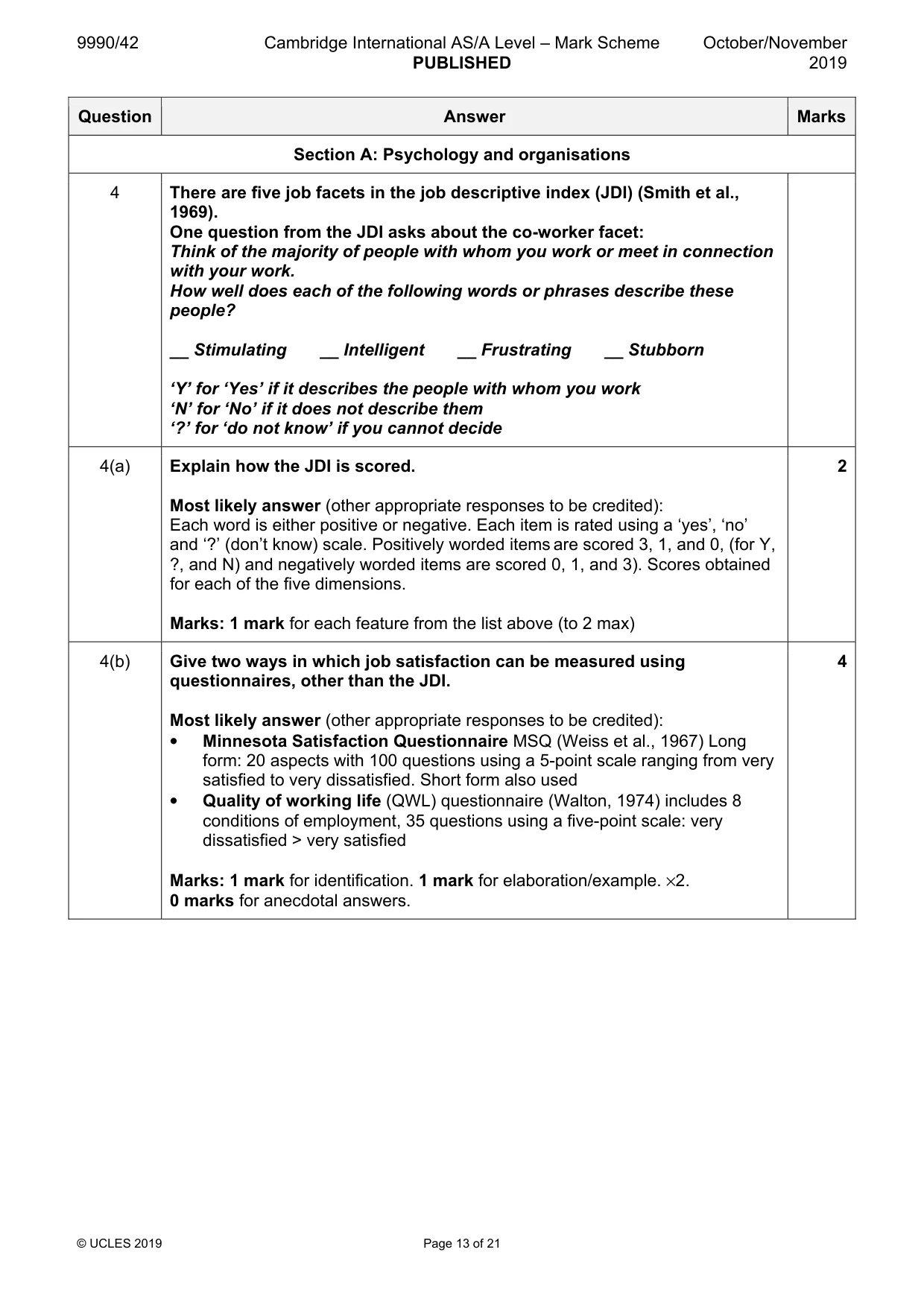 Mark scheme, page 13 of 21