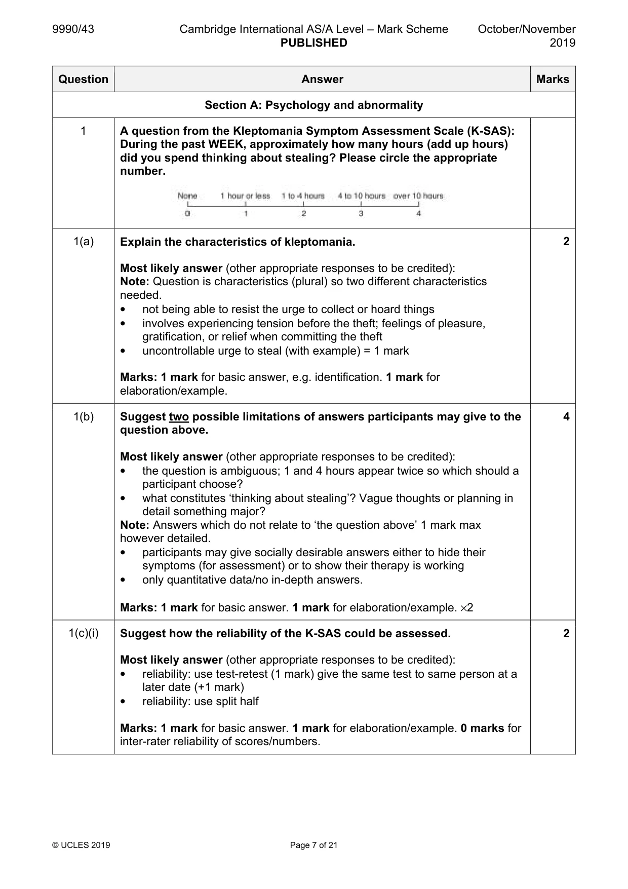 Mark scheme, page 7 of 21