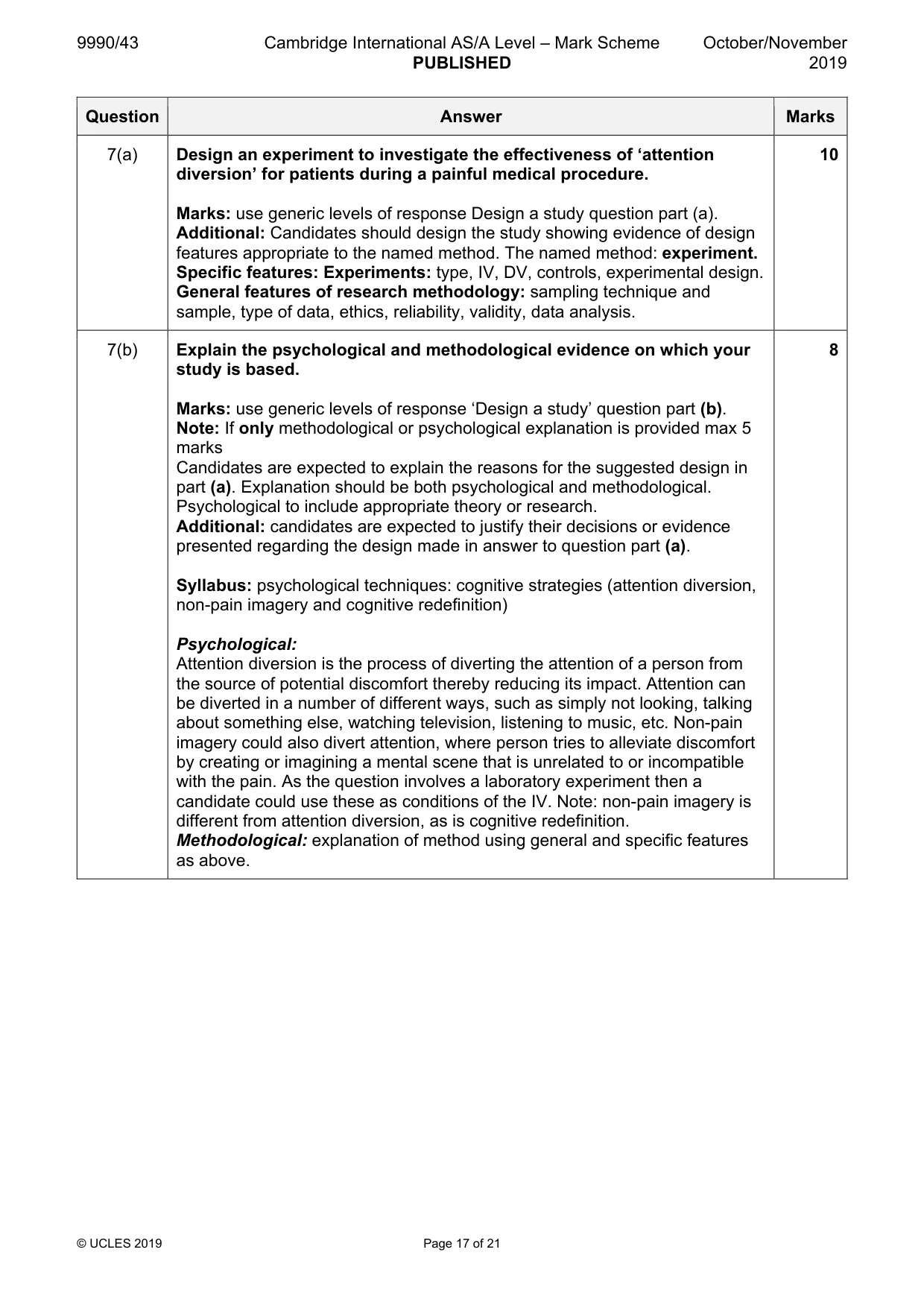 Mark scheme, page 17 of 21