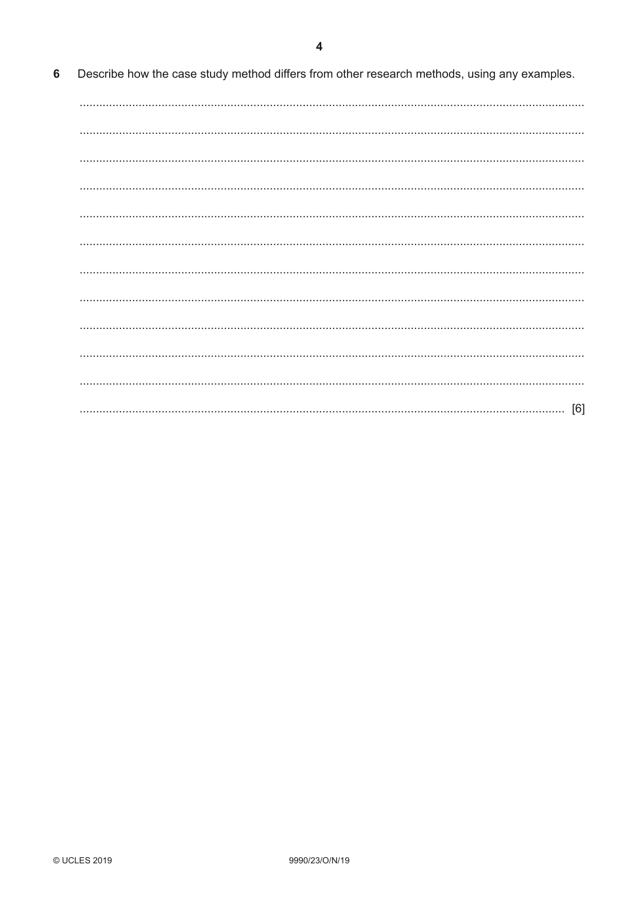 Cambridge A Level Psychology (from 2018) 9990 2019 Oct/Nov Paper 2 · Variant 3 question paper, page 4 of 12