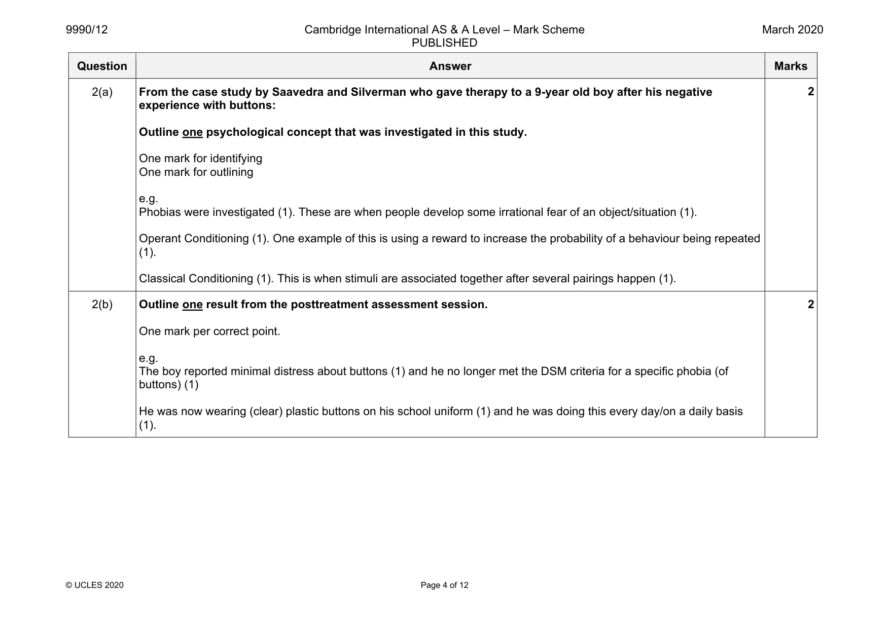 Mark scheme, page 4 of 12