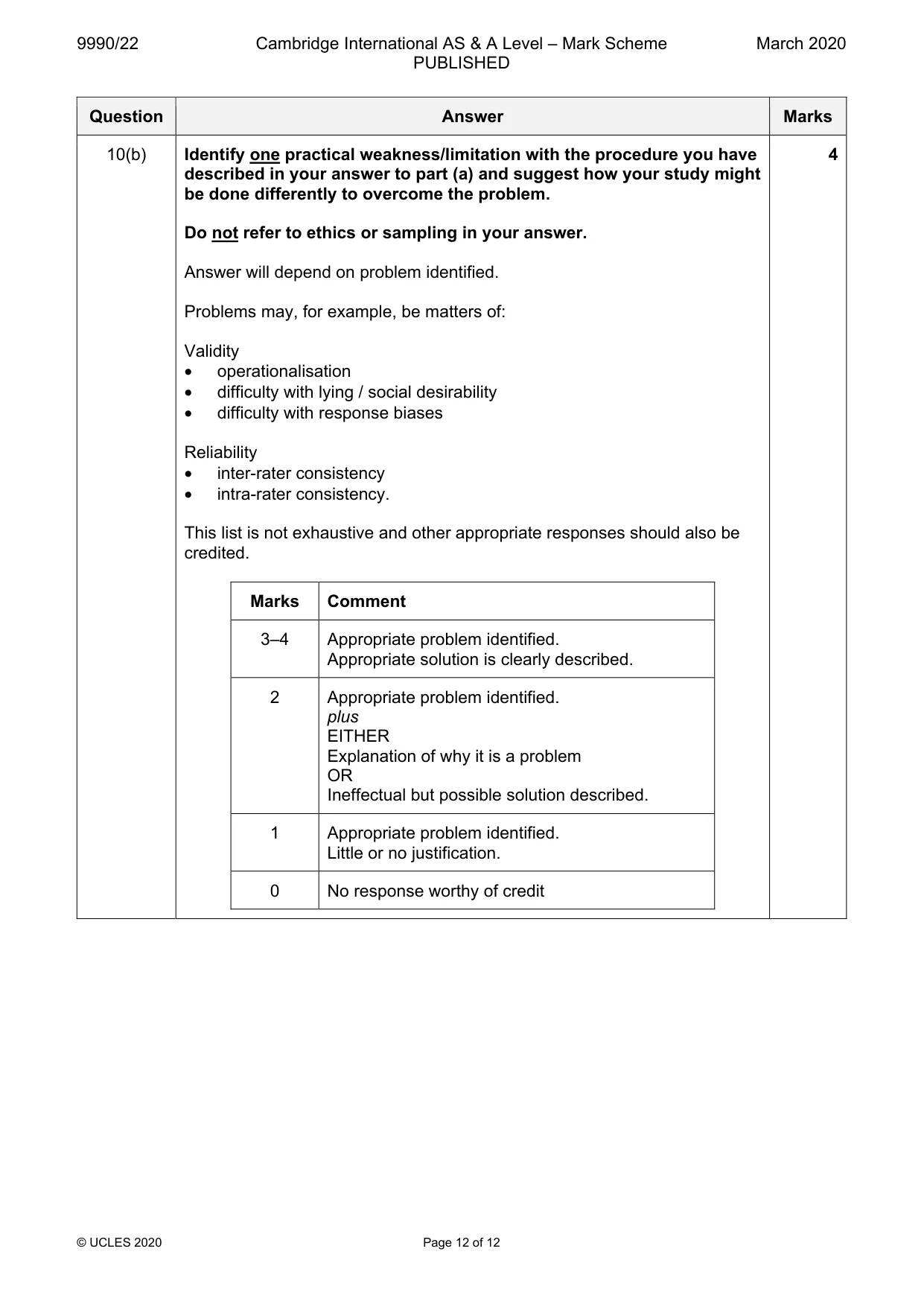 Mark scheme, page 12 of 12