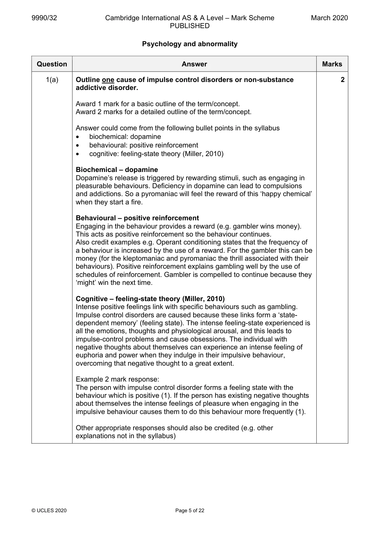 Mark scheme, page 5 of 22