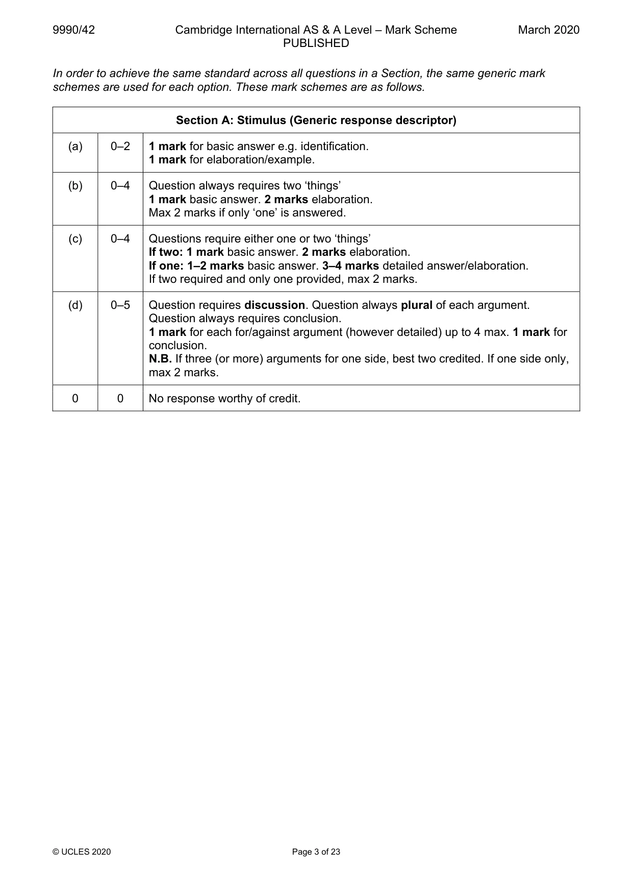 Mark scheme, page 3 of 23