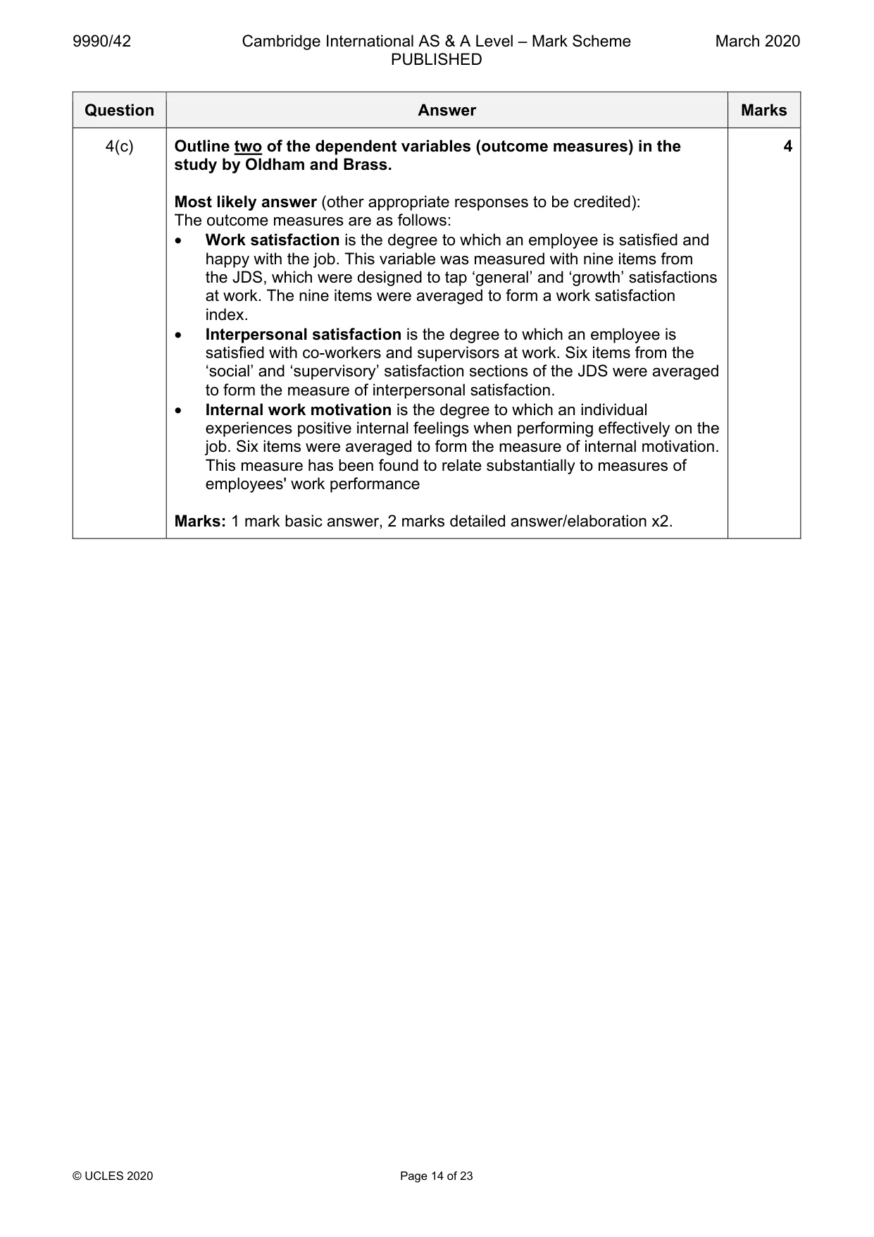 Mark scheme, page 14 of 23