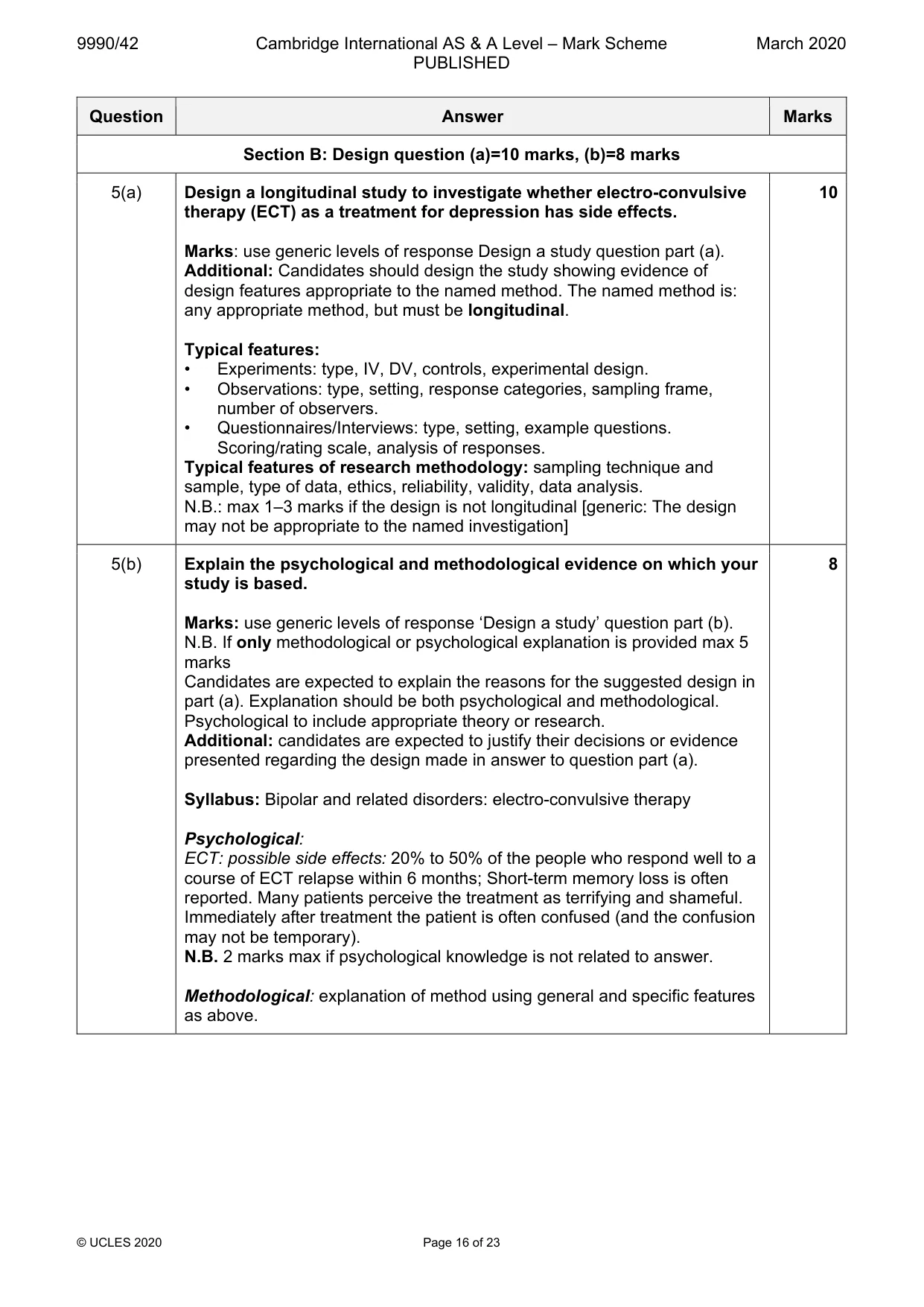 Mark scheme, page 16 of 23
