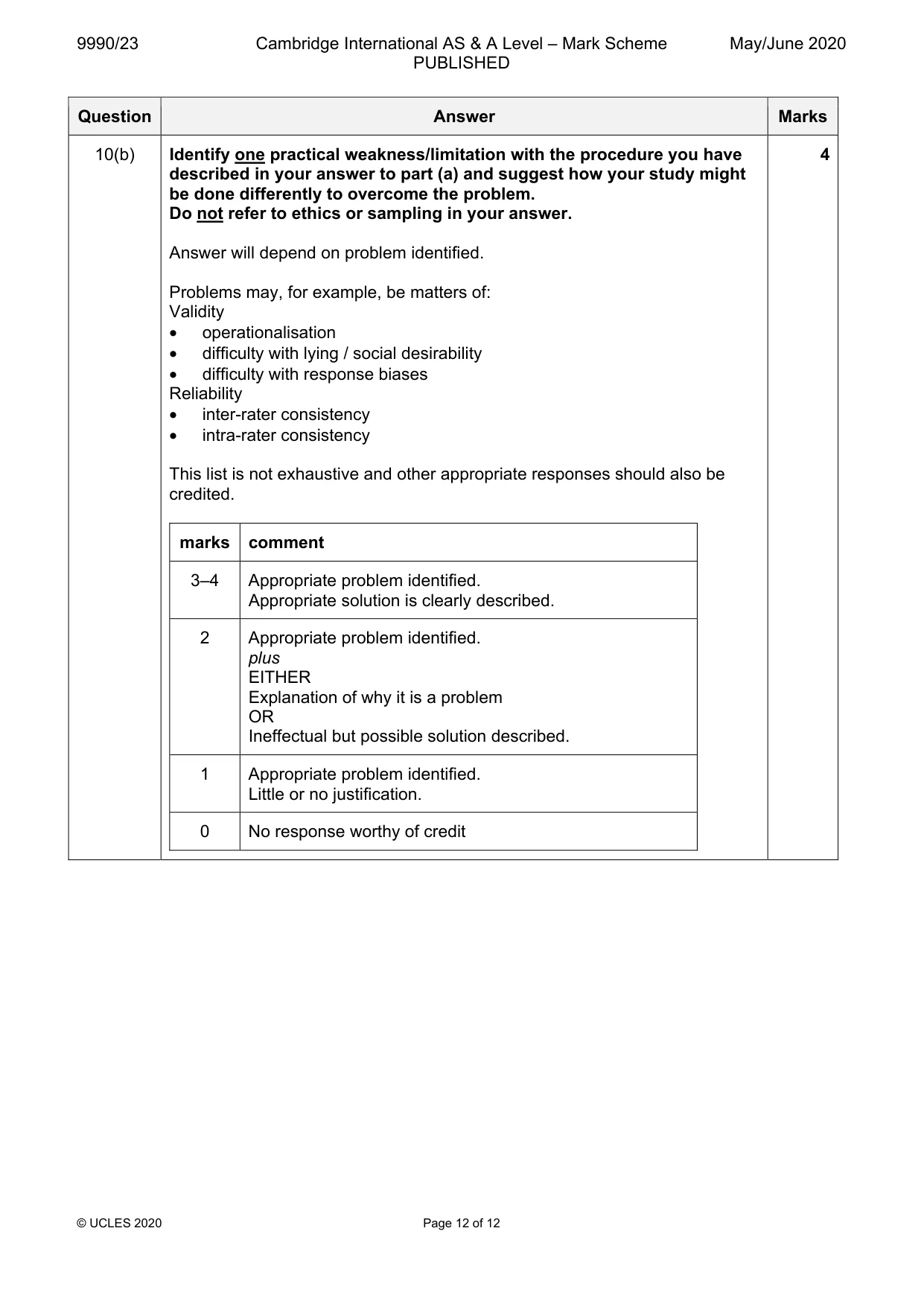 Mark scheme, page 12 of 12