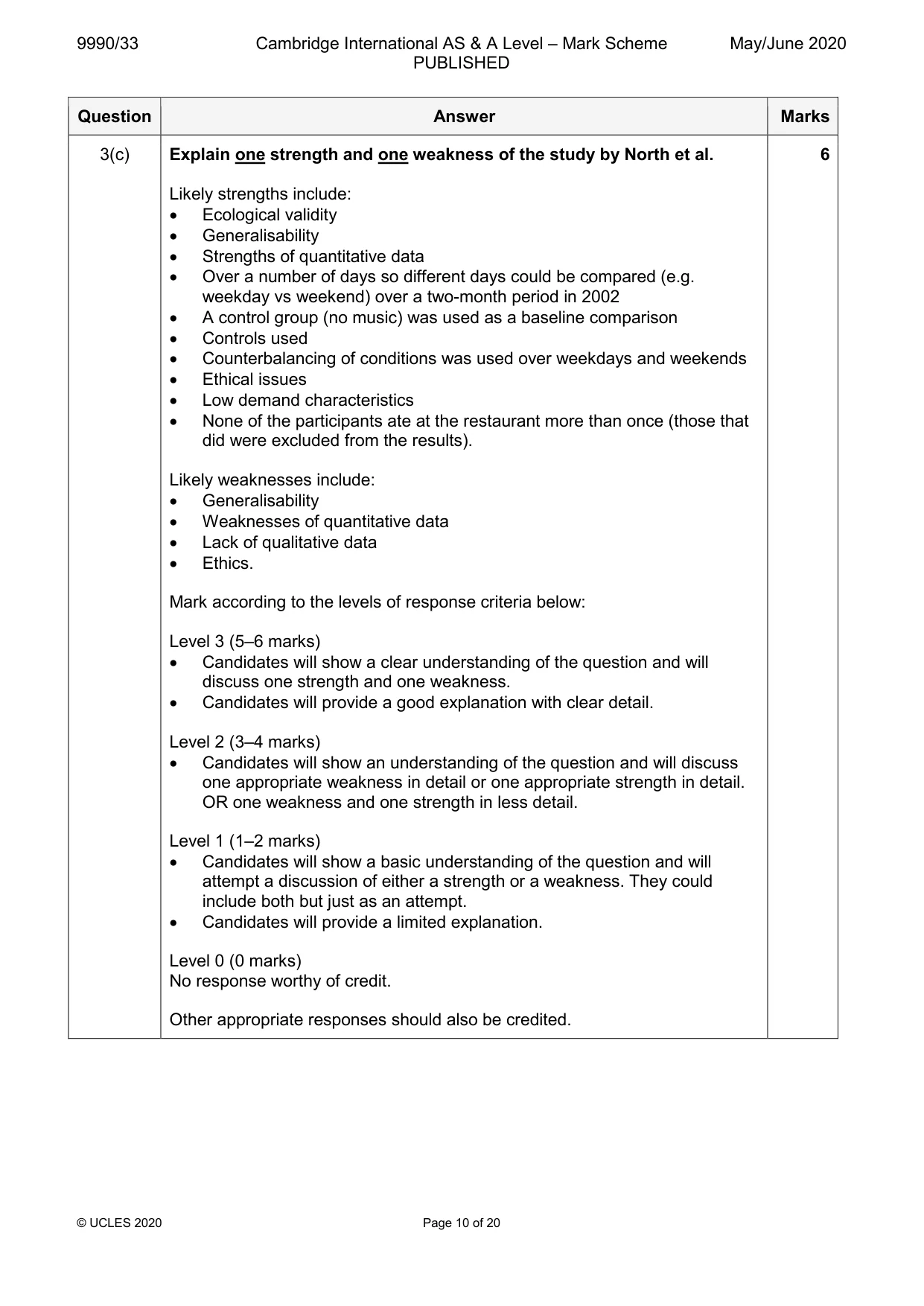 Mark scheme, page 10 of 20