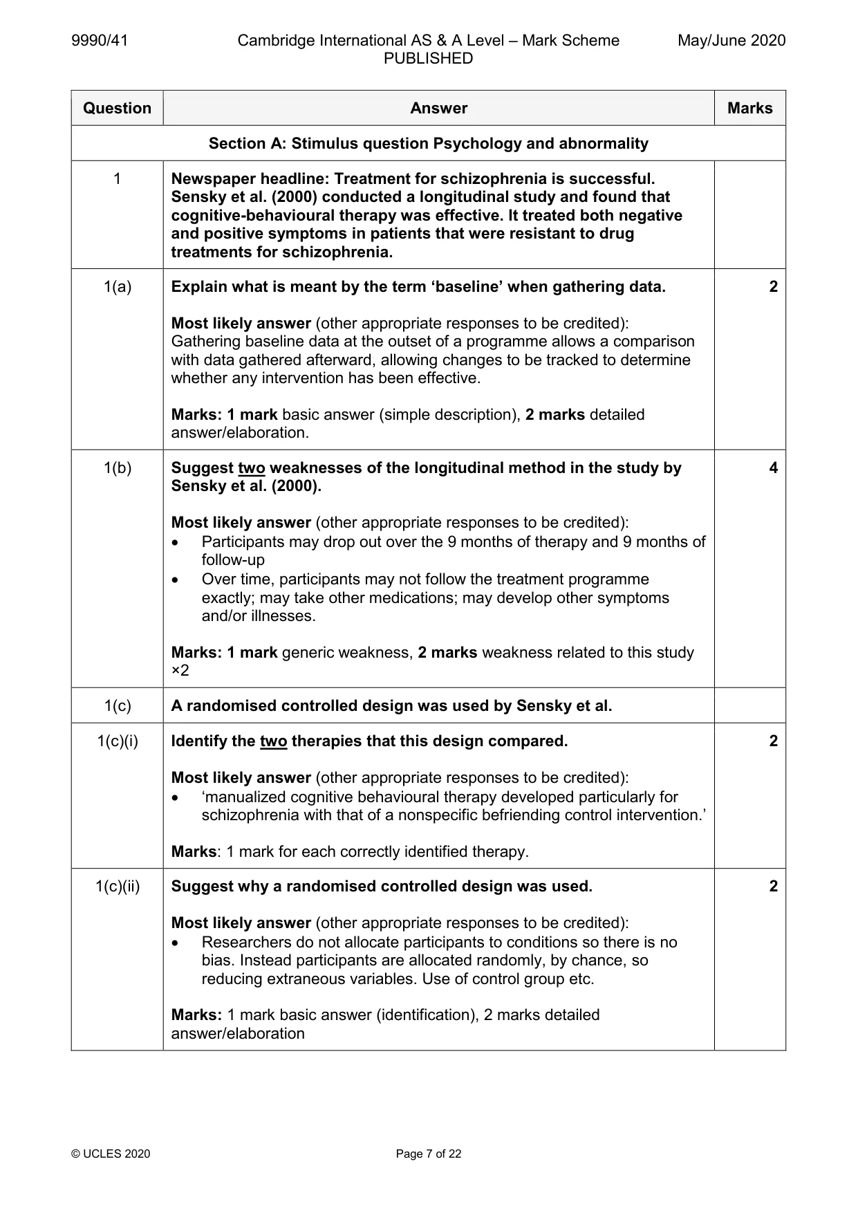 Mark scheme, page 7 of 22