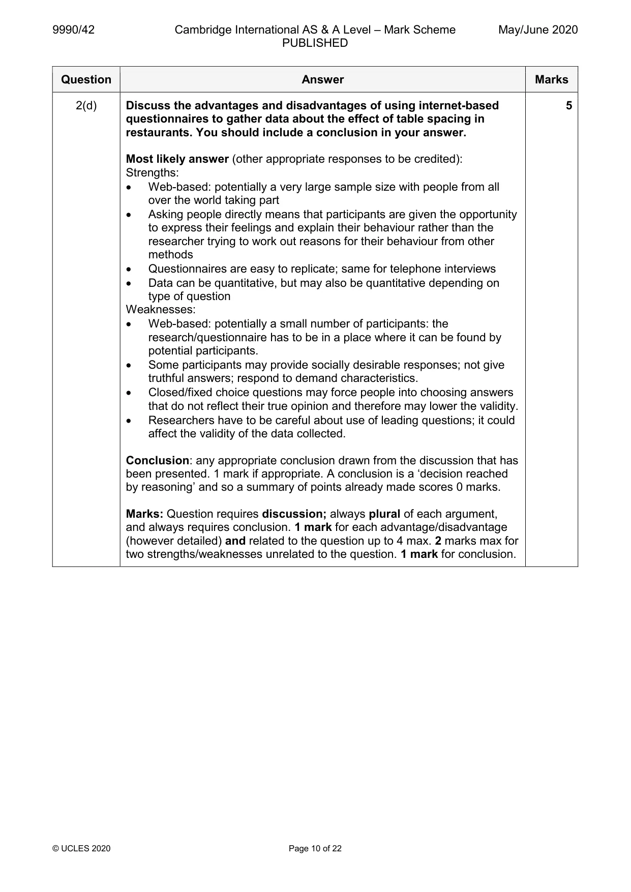Mark scheme, page 10 of 22