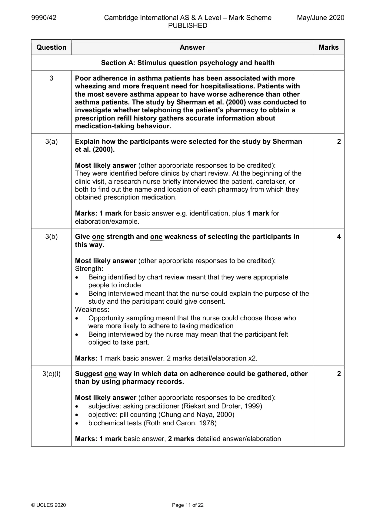 Mark scheme, page 11 of 22