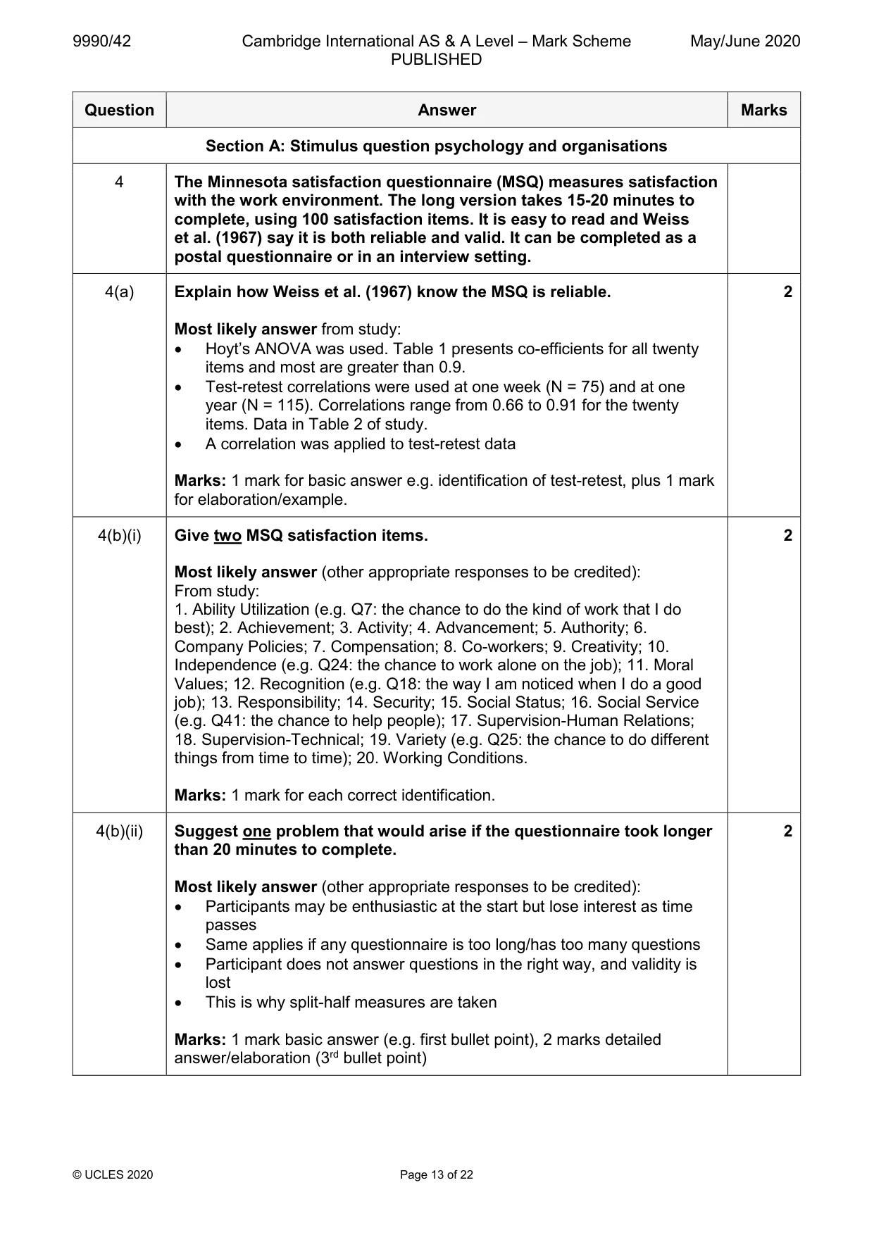 Mark scheme, page 13 of 22