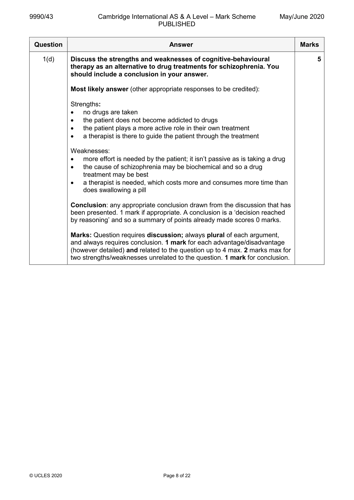 Mark scheme, page 8 of 22