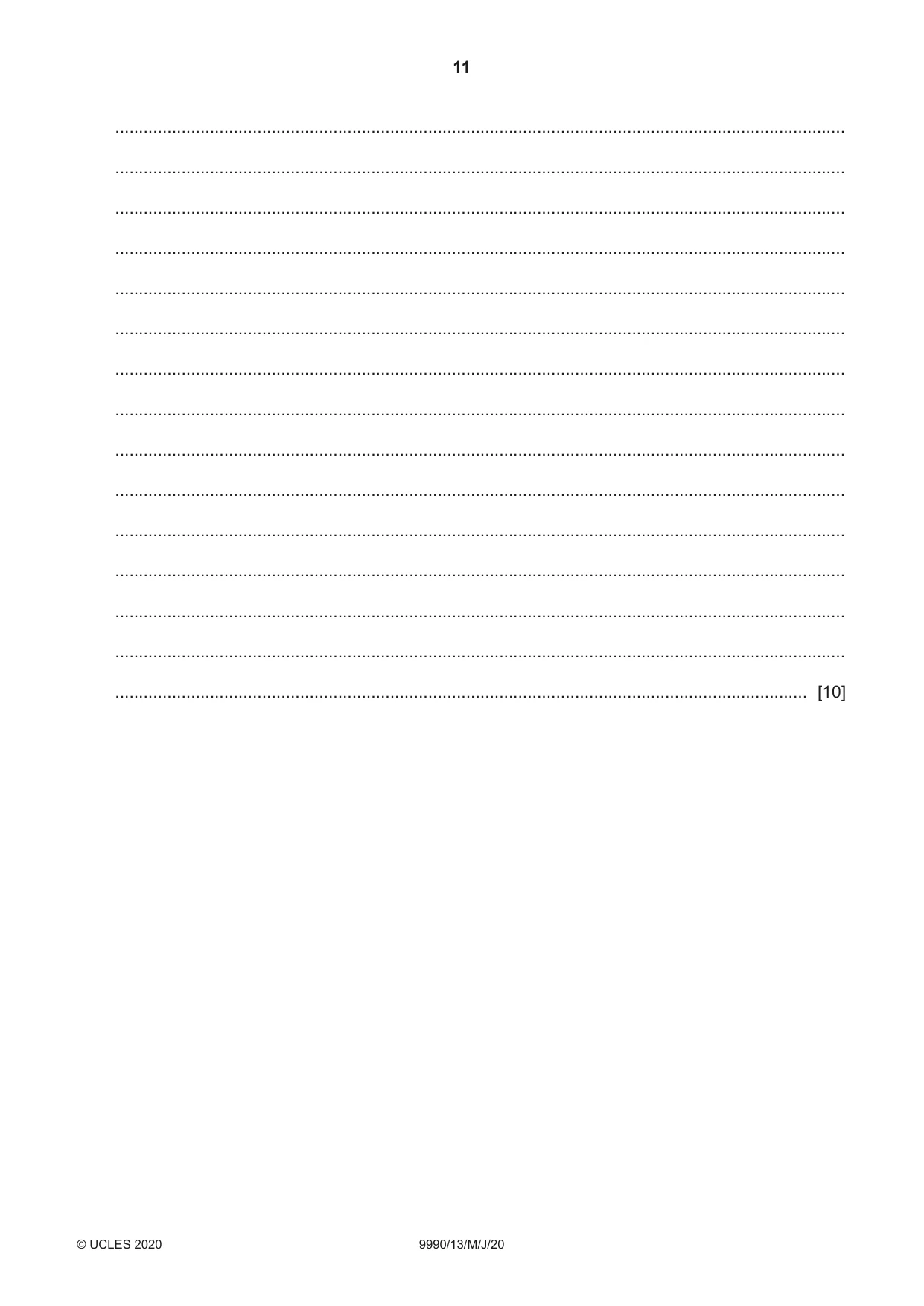 Cambridge A Level Psychology (from 2018) 9990 2020 May/June Paper 1 · Variant 3 question paper, page 11 of 12
