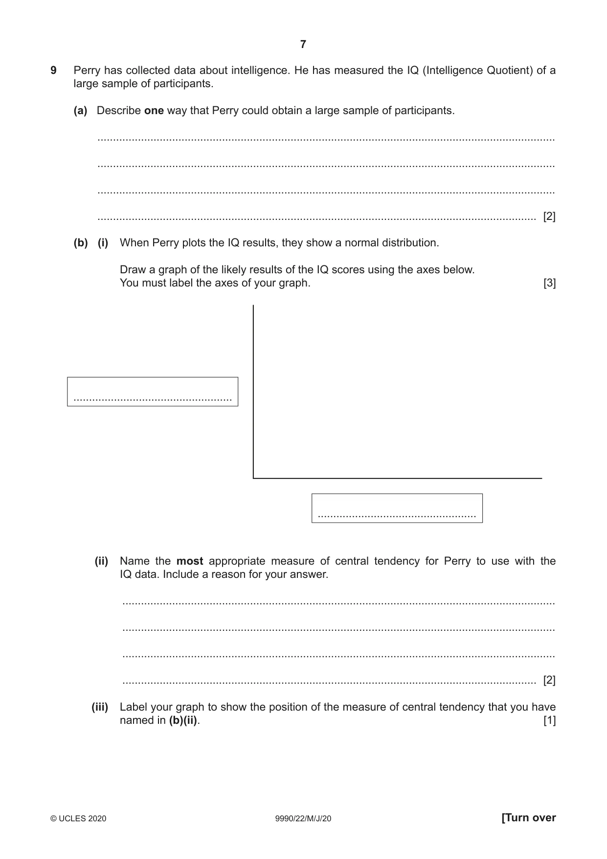 Cambridge A Level Psychology (from 2018) 9990 2020 May/June Paper 2 · Variant 2 question paper, page 7 of 12
