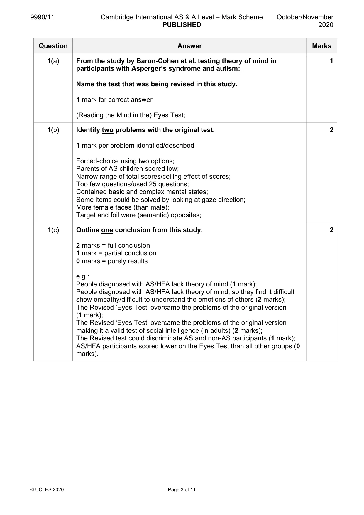 Mark scheme, page 3 of 11