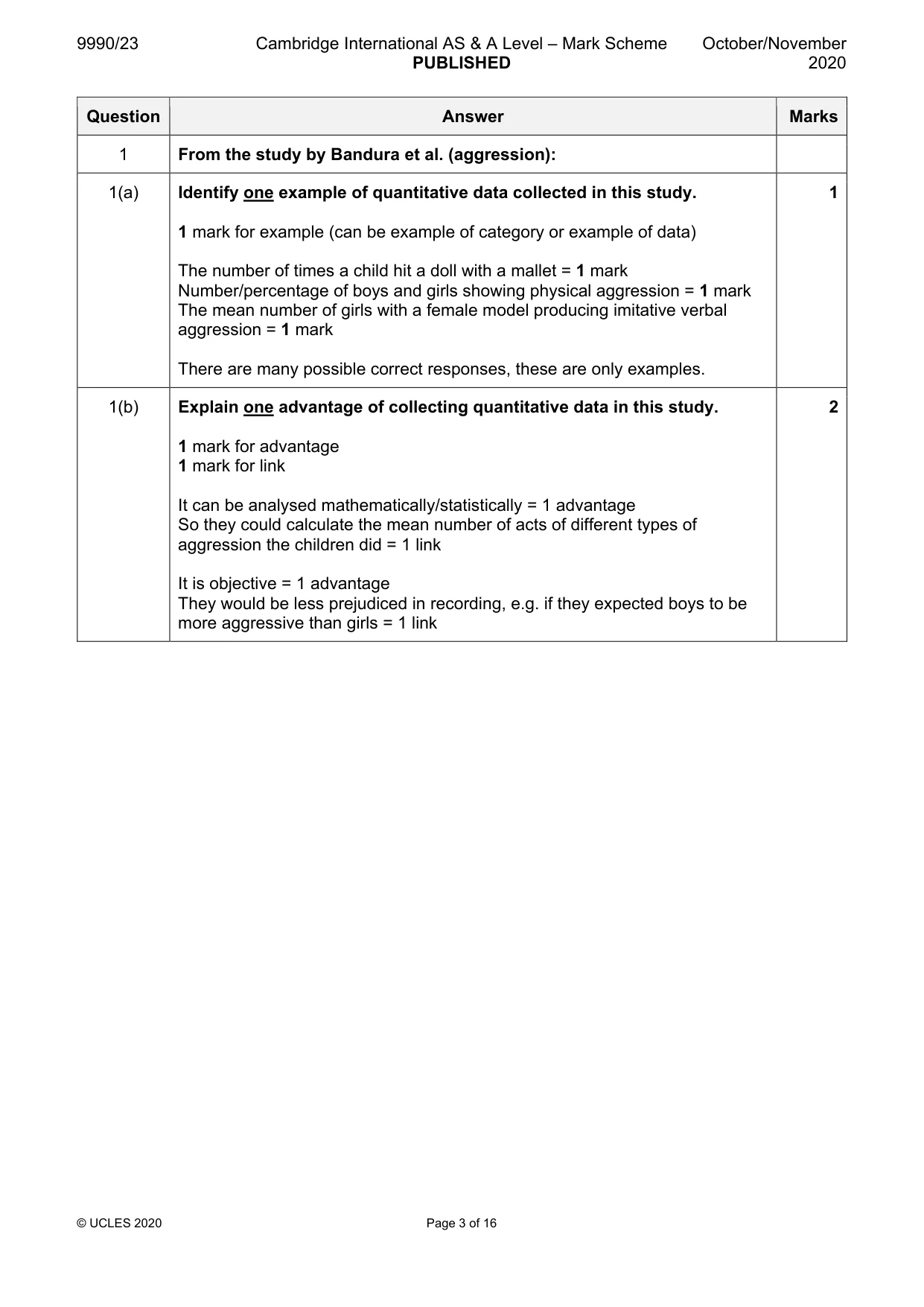 Mark scheme, page 3 of 16