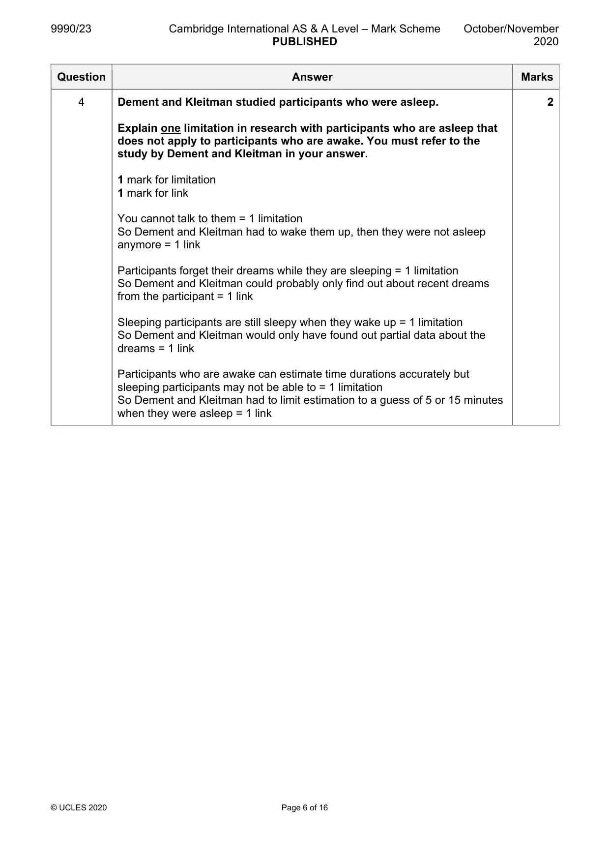 Mark scheme, page 6 of 16