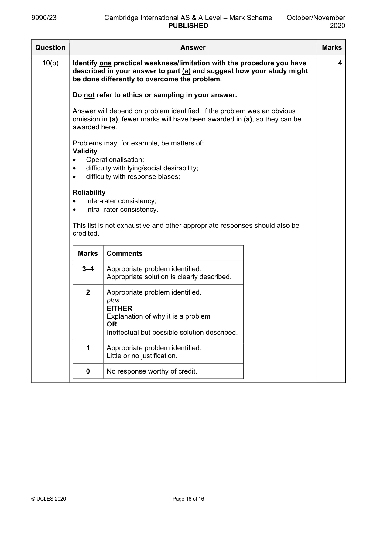 Mark scheme, page 16 of 16