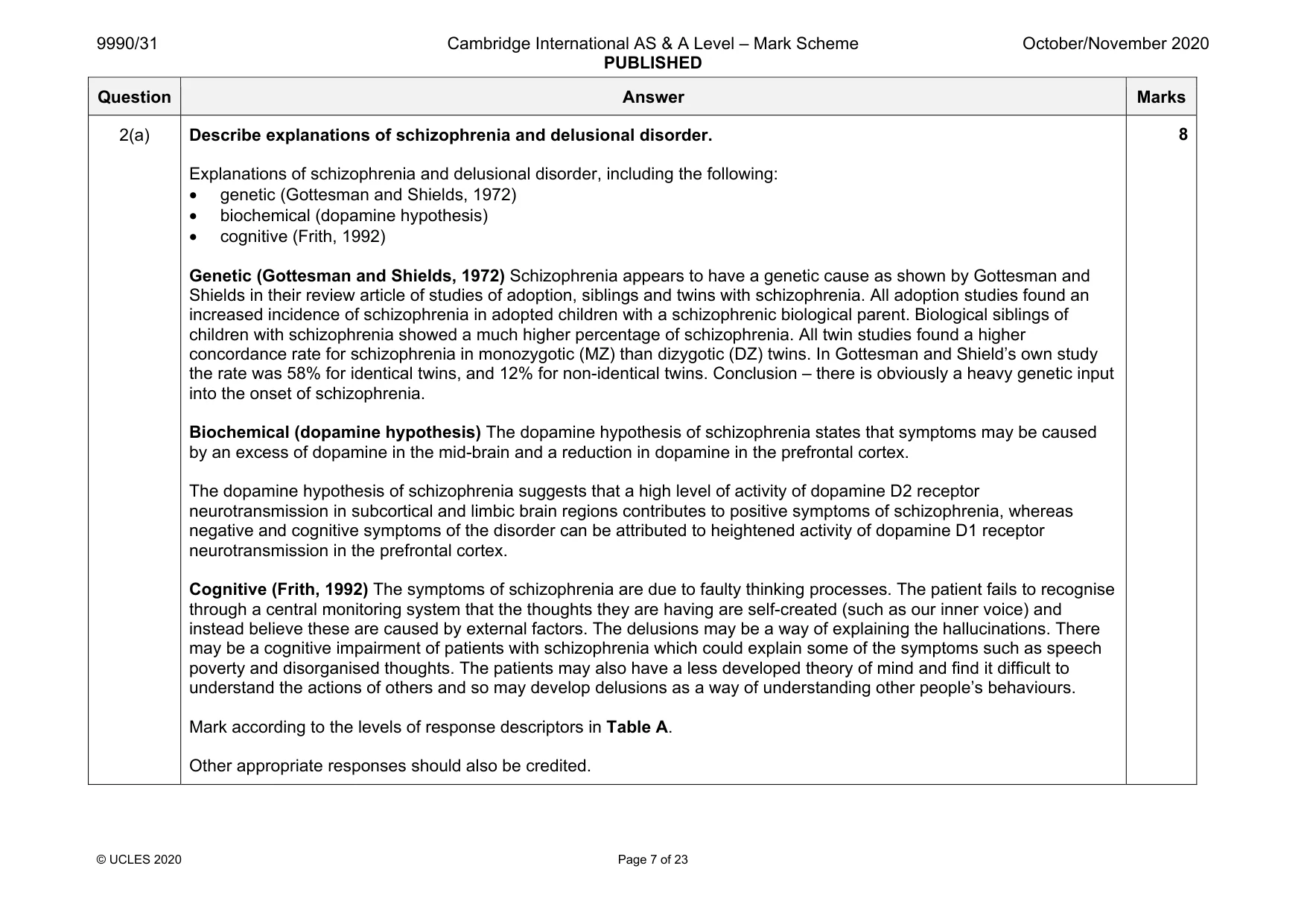 Mark scheme, page 7 of 23