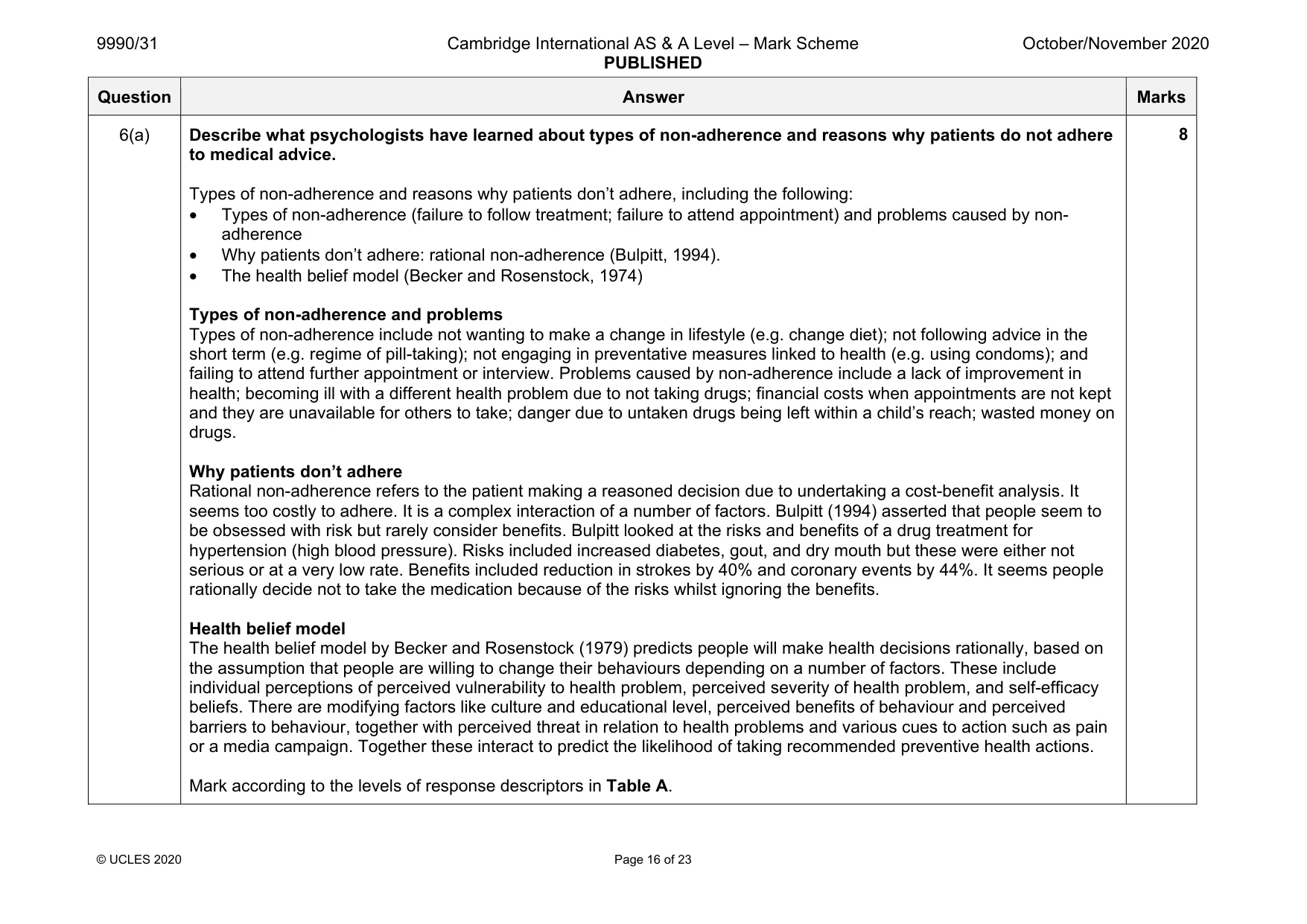 Mark scheme, page 16 of 23